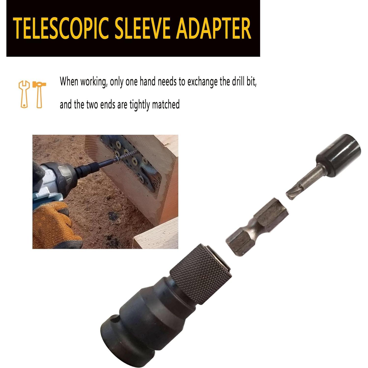 Adaptador de Impacto 1/2" a 1/4" CHNPLUM Cr-Mo - 2 Piezas