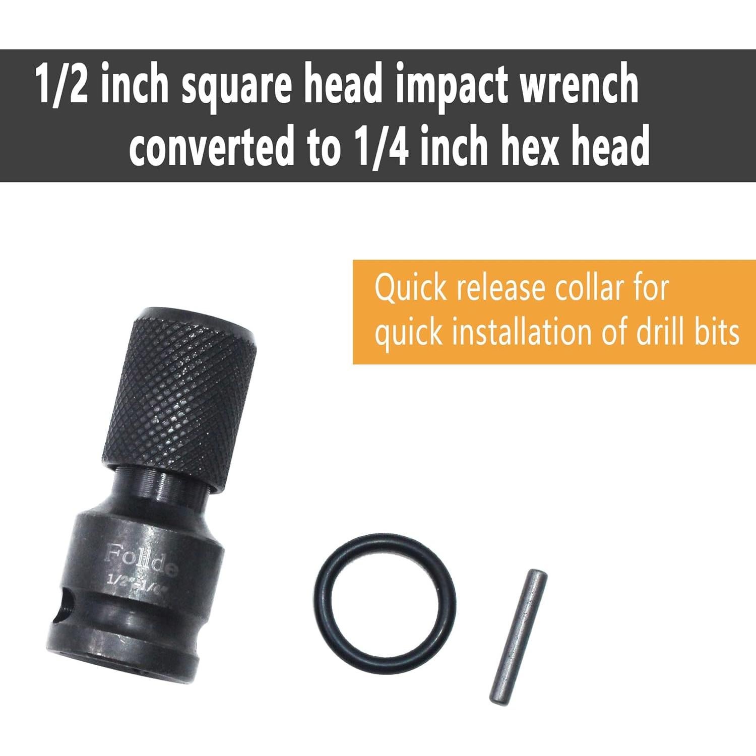 Adaptador de Impacto 1/2" a 1/4" CHNPLUM Cr-Mo - 2 Piezas