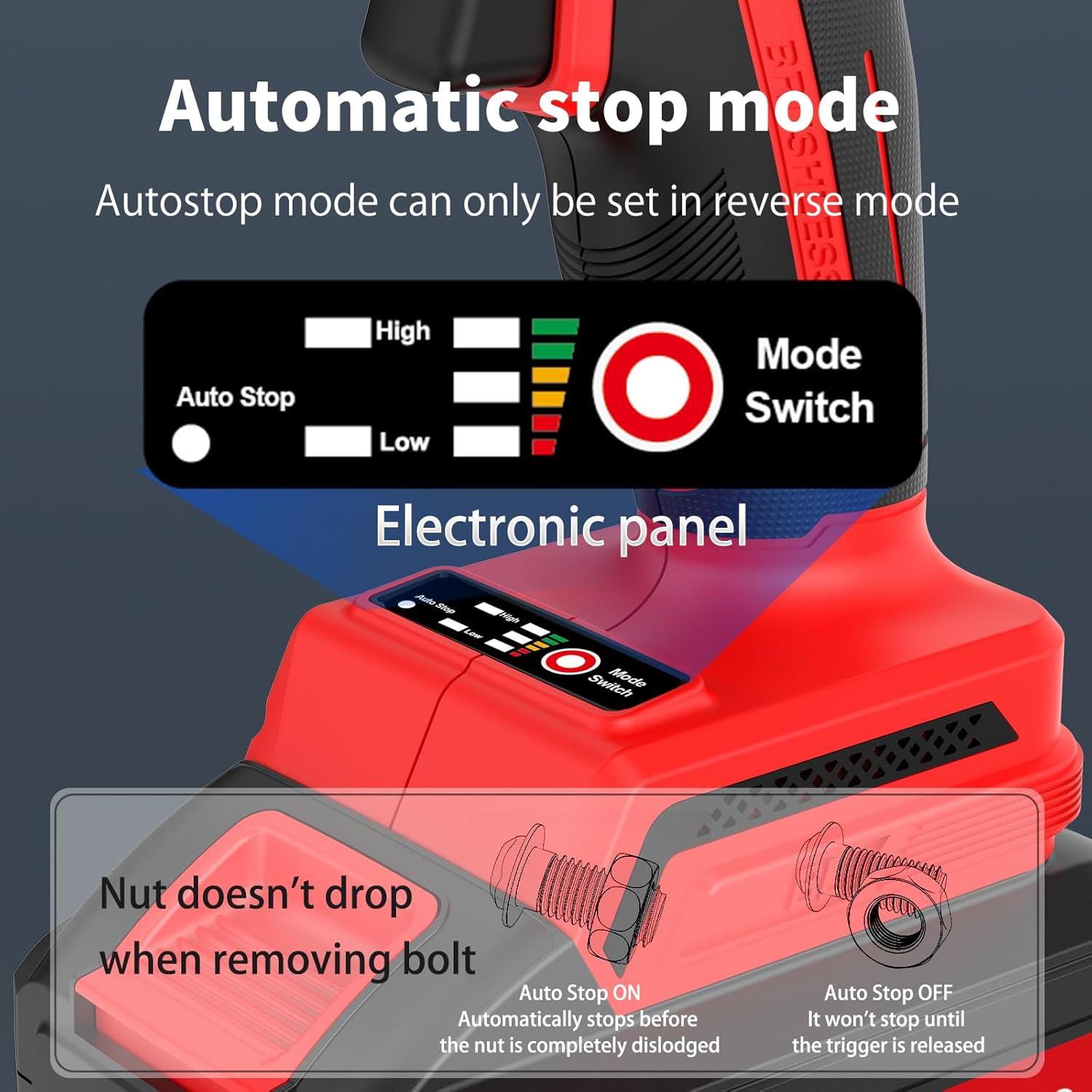 Llave de impacto inalámbrica NAWIN 350Nm 20V con 2 baterías