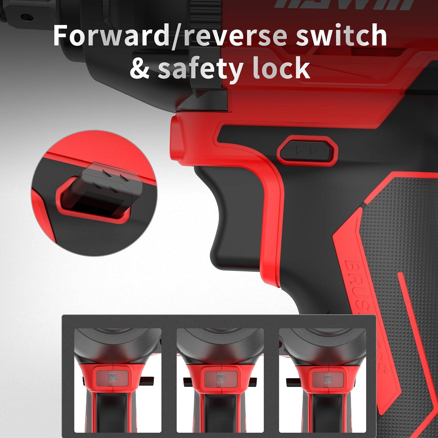 Llave de impacto inalámbrica NAWIN 350Nm 20V con 2 baterías