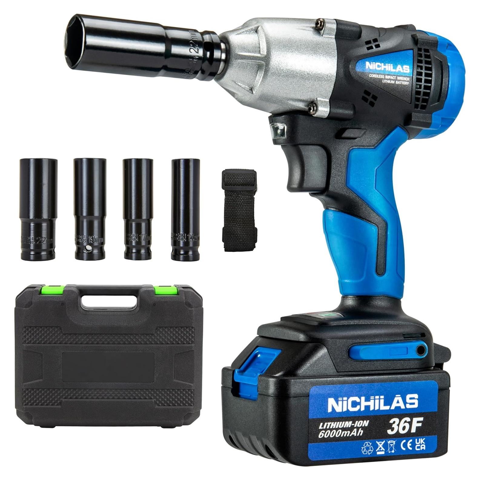 Llave de Impacto Inalámbrica Nichilas 21V 420Nm 2 en 1