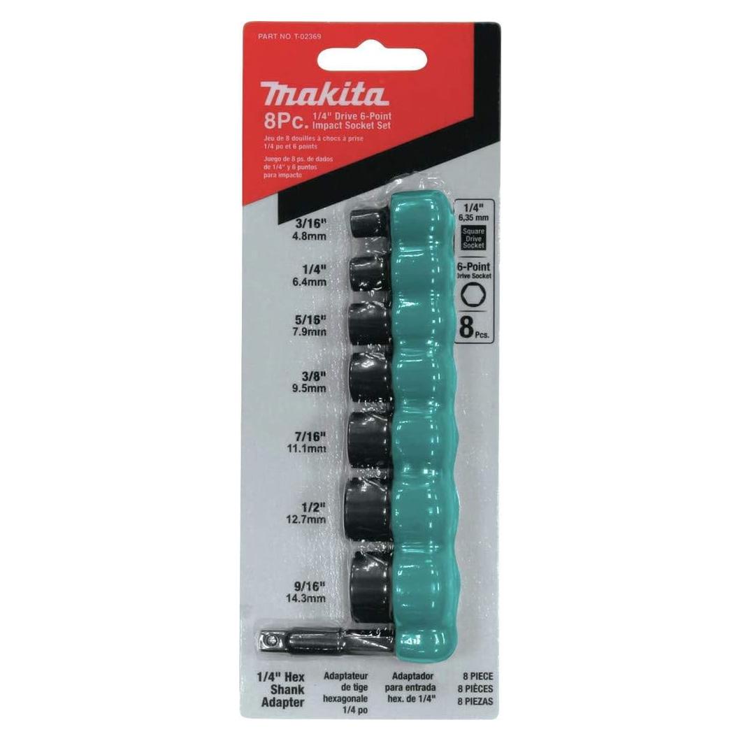 Juego de Llaves de Impacto Makita T-02369 8 Piezas 1/4"