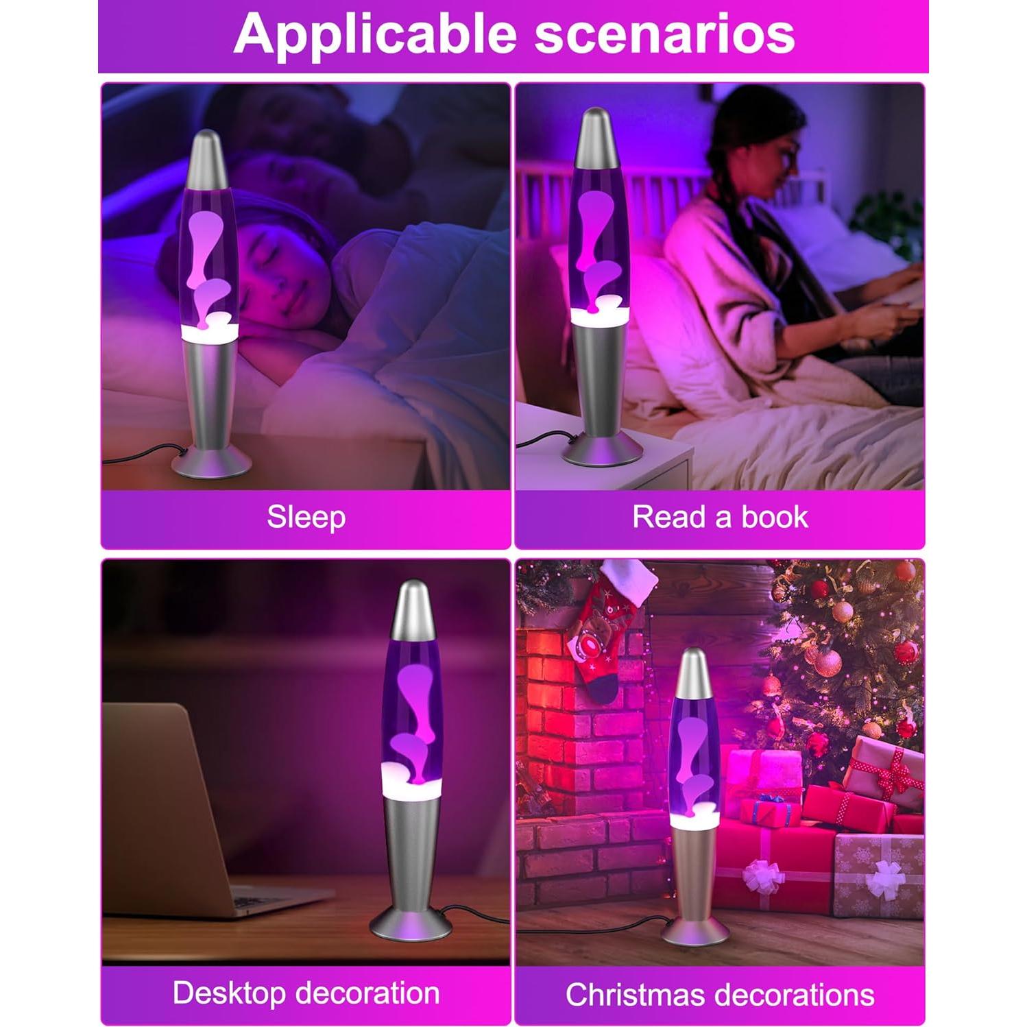 Lámpara de Movimiento Líquido Eadaiylon Púrpura 33cm