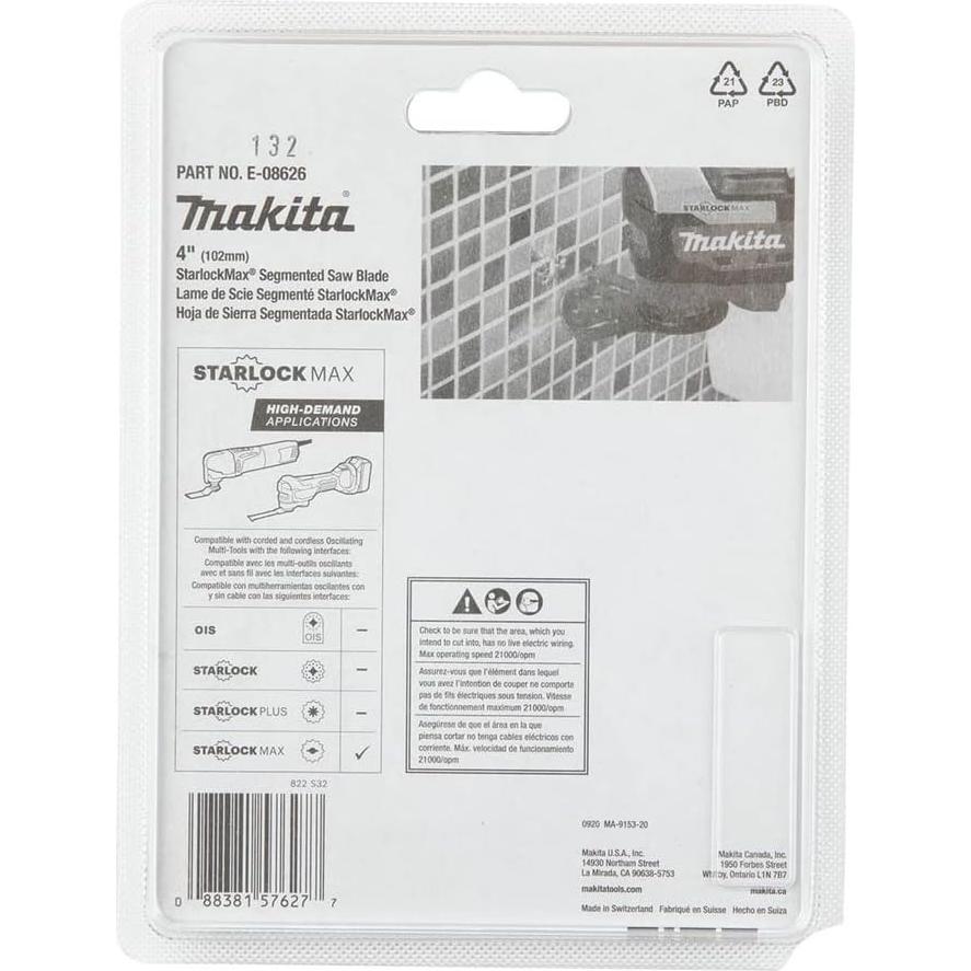 Hoja de Sierra Segmentada Makita E-08626 4" Carburo Tungsteno