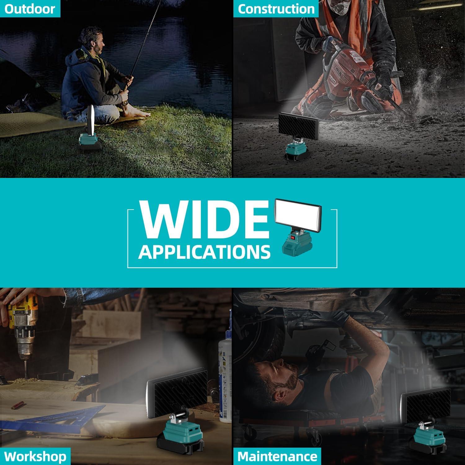 Luz de trabajo LED DEMIMA 20V 5400 lúmenes ajustable