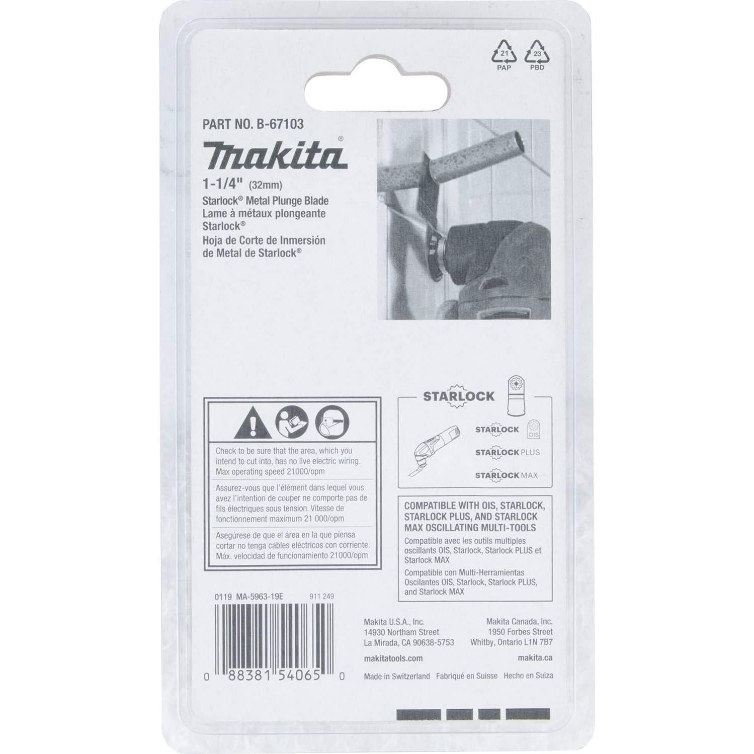 Cuchilla de Inmersión Starlock Makita B-67103 32mm Metal