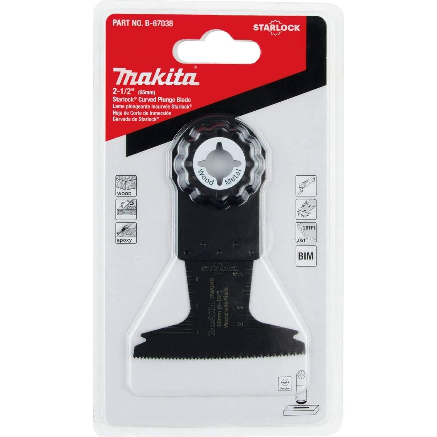 Cuchilla de Inmersión Curvada Makita B-67038 Starlock 6.58cm