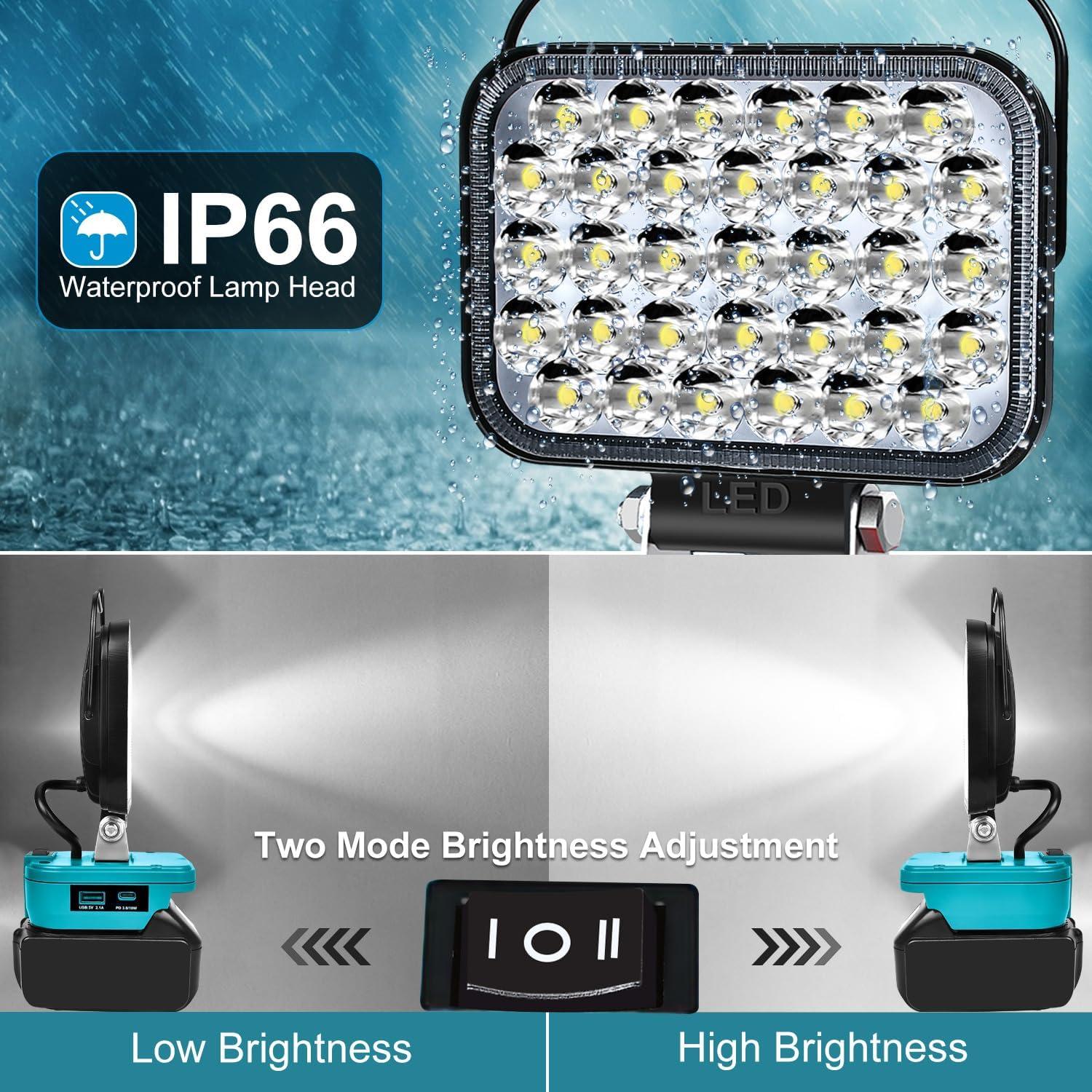 Luz de trabajo LED Makita 18V 3600LM portátil azul