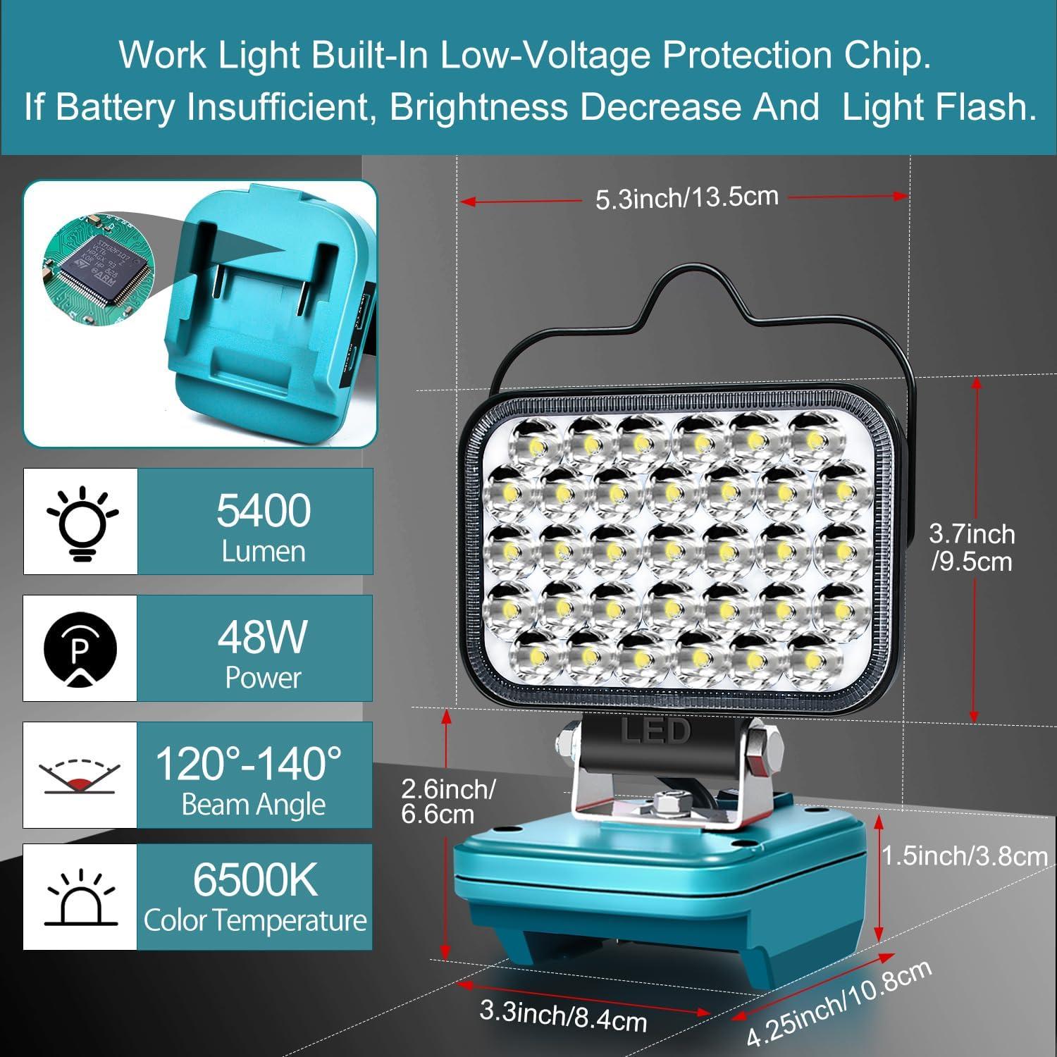 Luz de trabajo LED Makita 18V 3600LM portátil azul