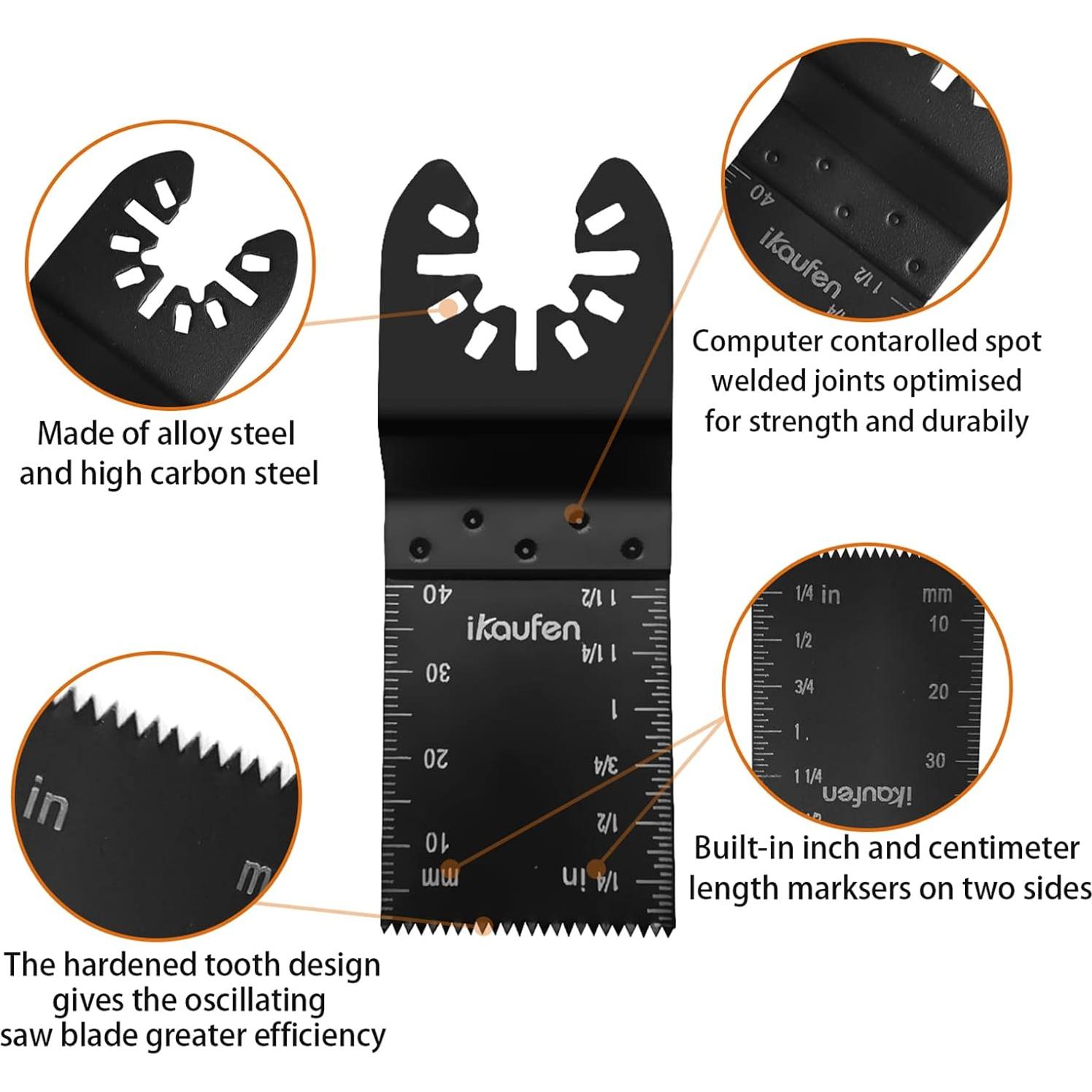 Hojas de Sierra Oscilante Ikaufen 30 Piezas para Madera y Metal