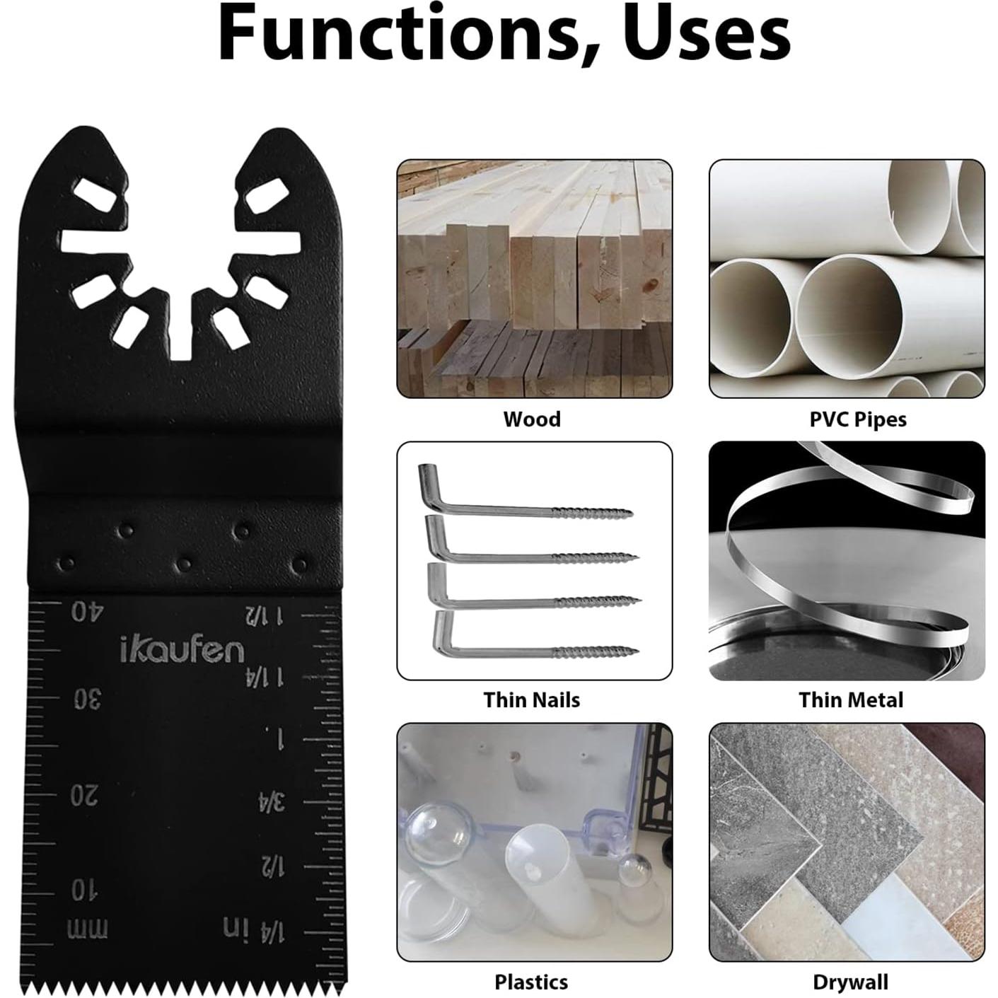 Hojas de Sierra Oscilante Ikaufen 30 Piezas para Madera y Metal
