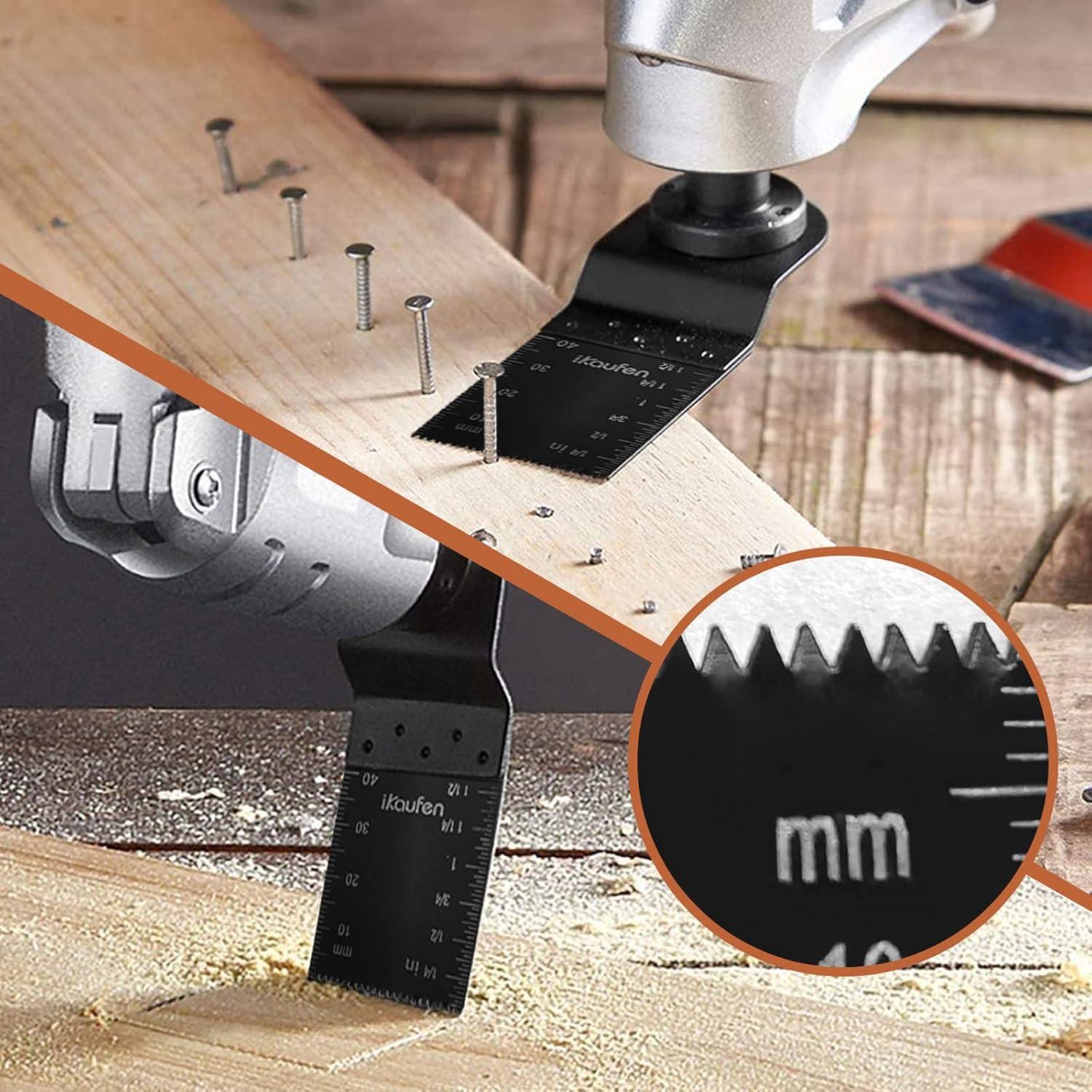 Hojas de Sierra Oscilante Ikaufen 30 Piezas para Madera y Metal