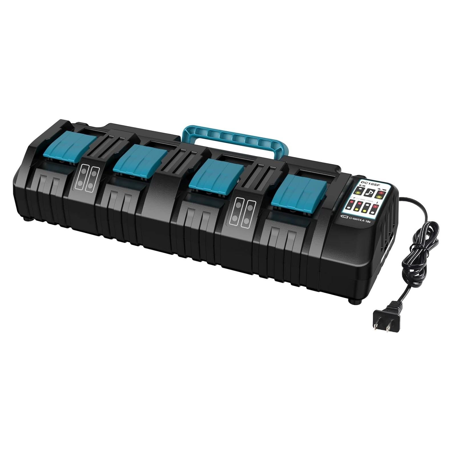 Cargador Rápido 4 Puertos YEX-BUR DC18SF para Baterías Makita