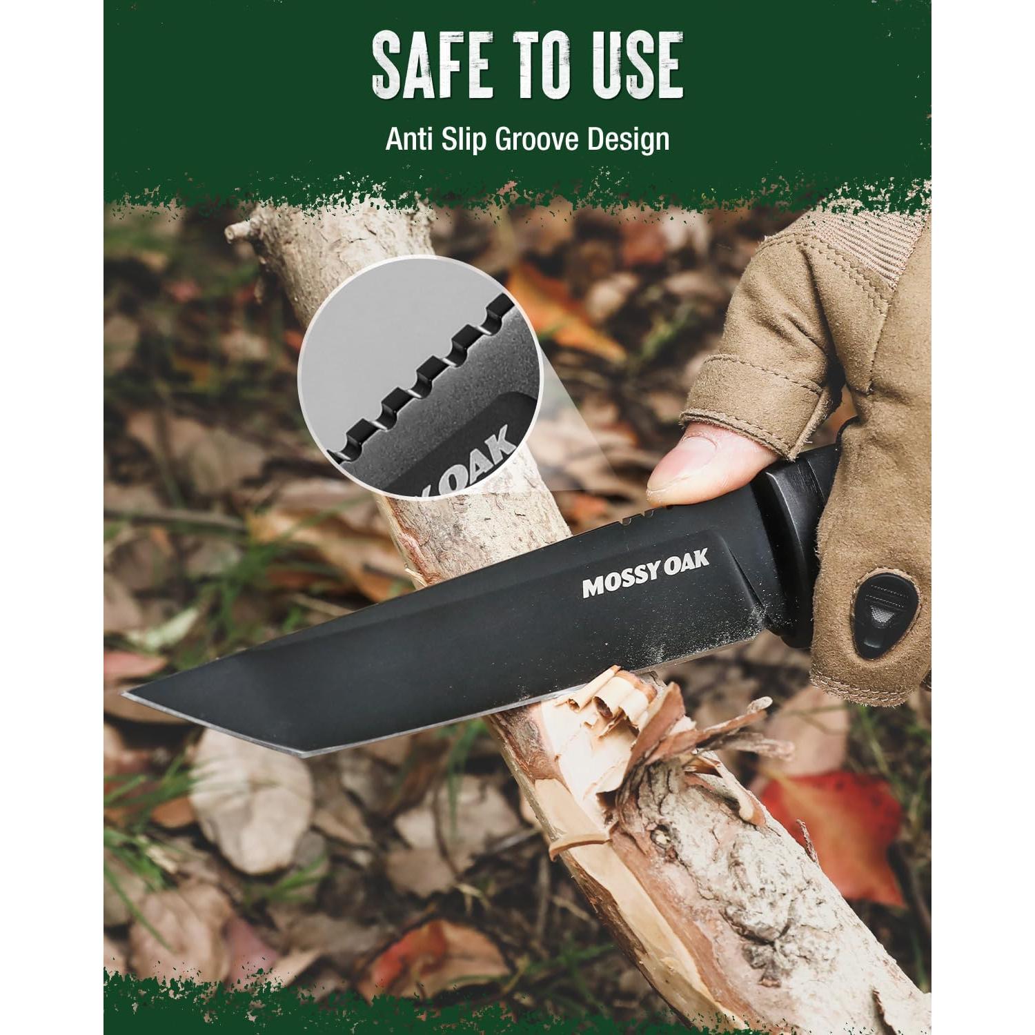 Cuchillo de Caza Mossy Oak 25.4 cm Acero 14C28N con Funda