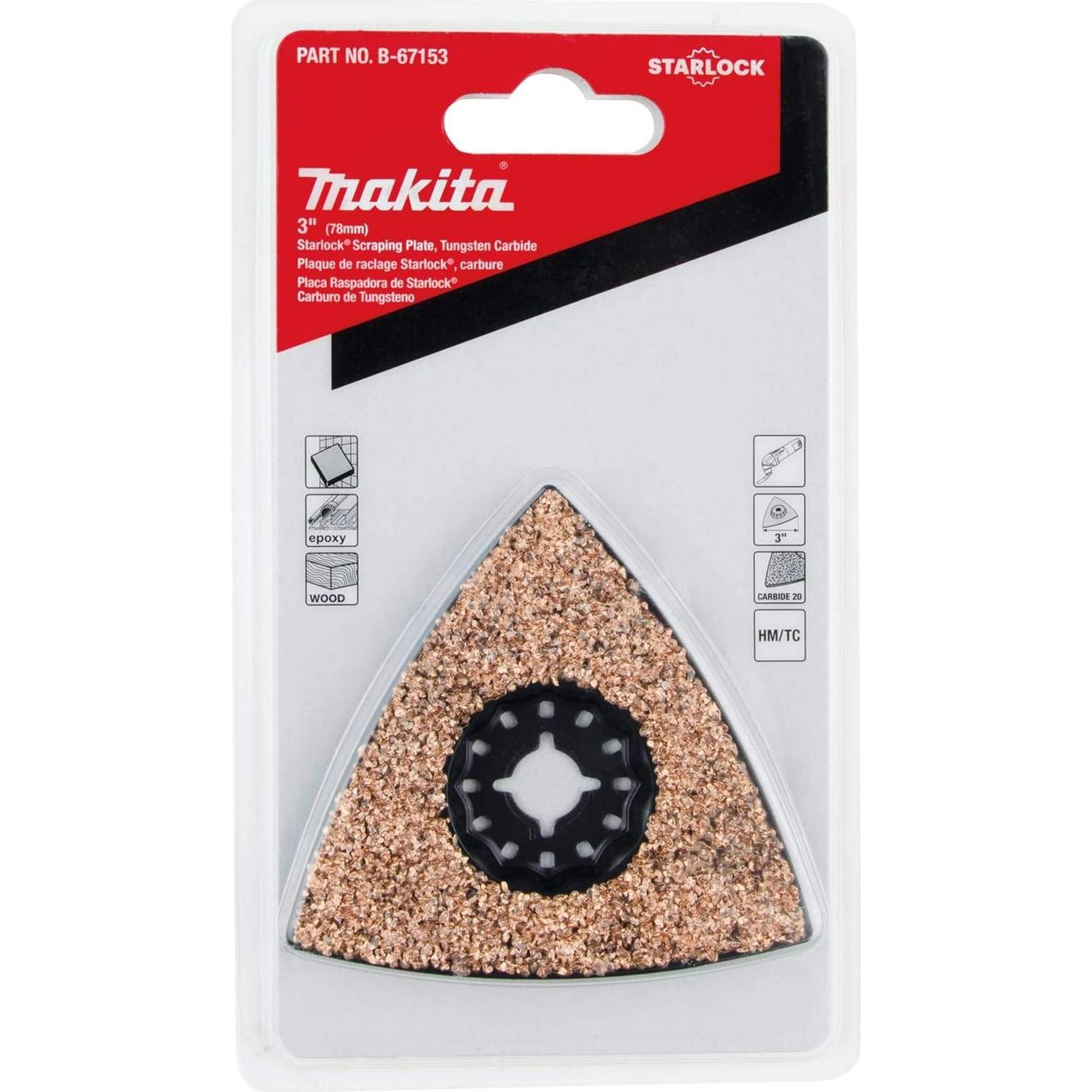Placa de Raspado Starlock Makita B-67153 3" Carburo Tungsteno