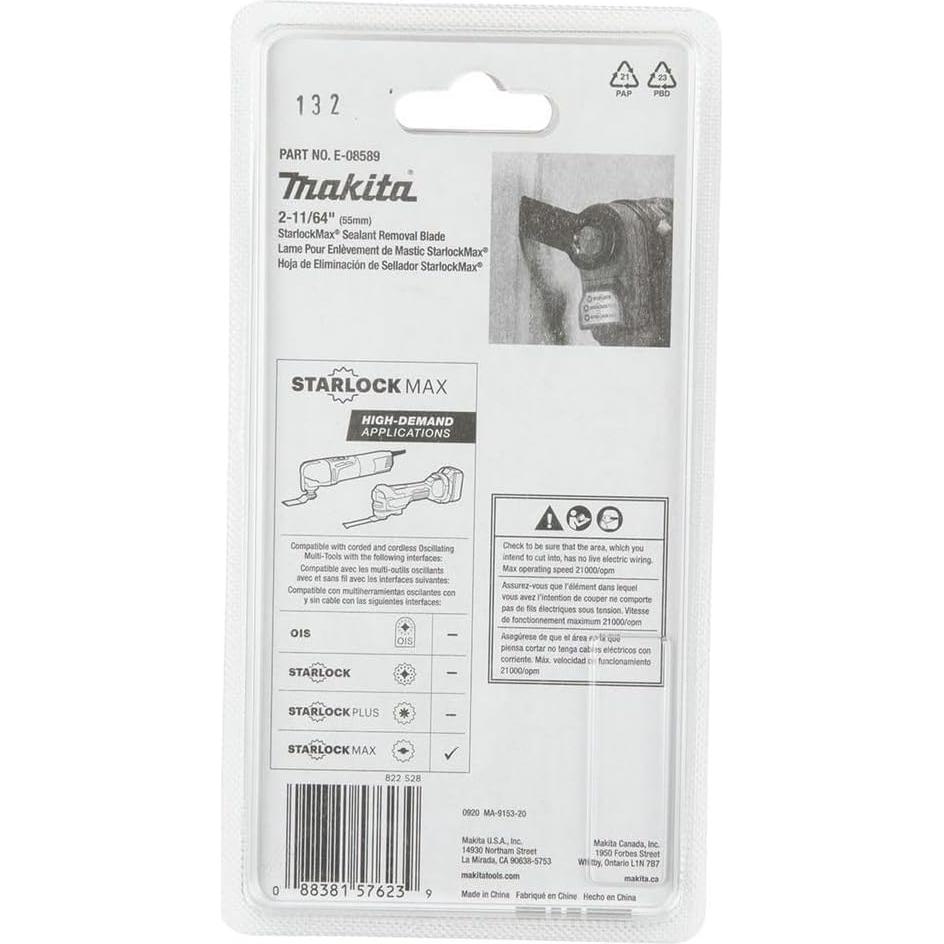 Cuchilla de Remoción de Sellador Makita E-08589 StarlockMax® HCS