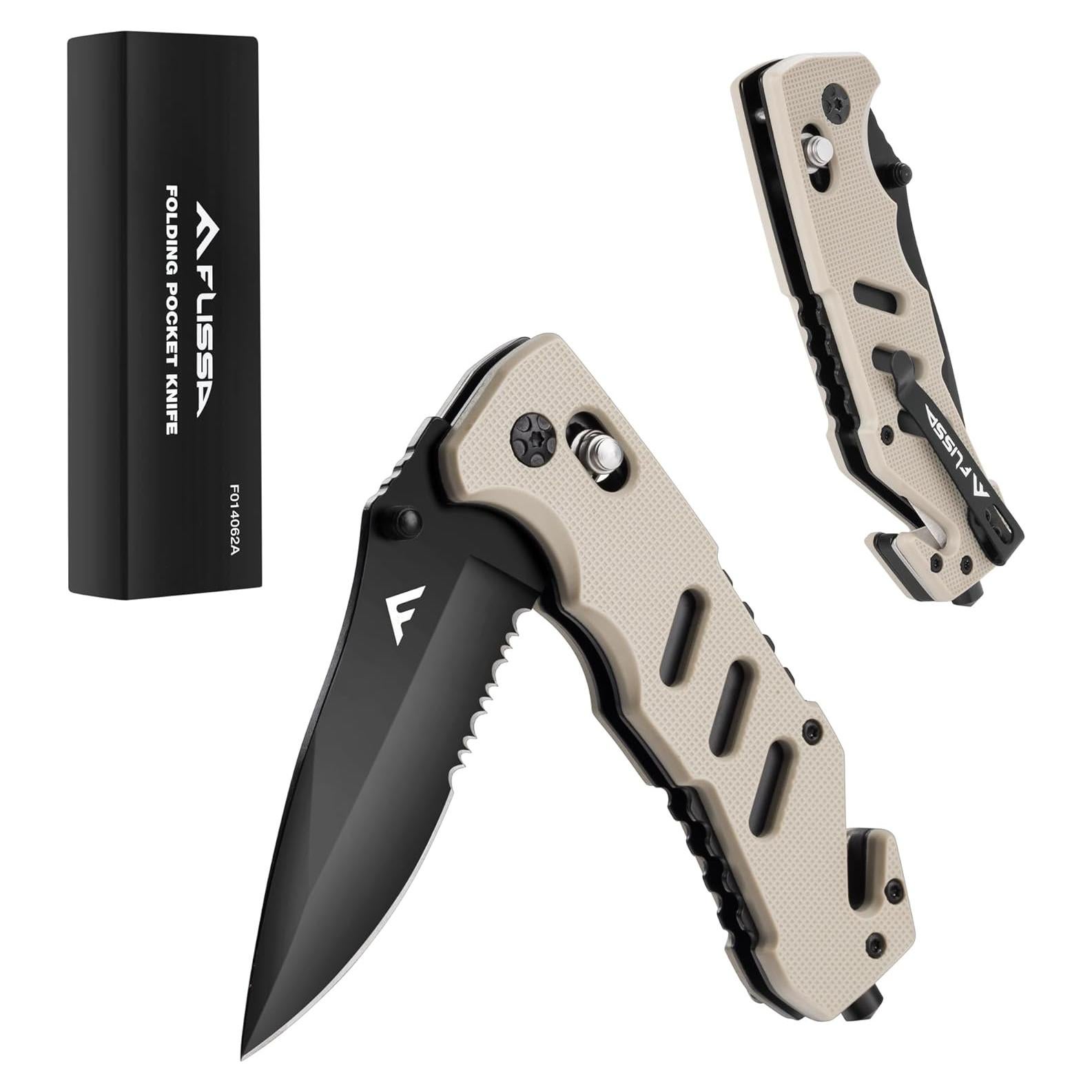 Cuchillo Plegable FLISSA 3 en 1 para Supervivencia y Emergencias