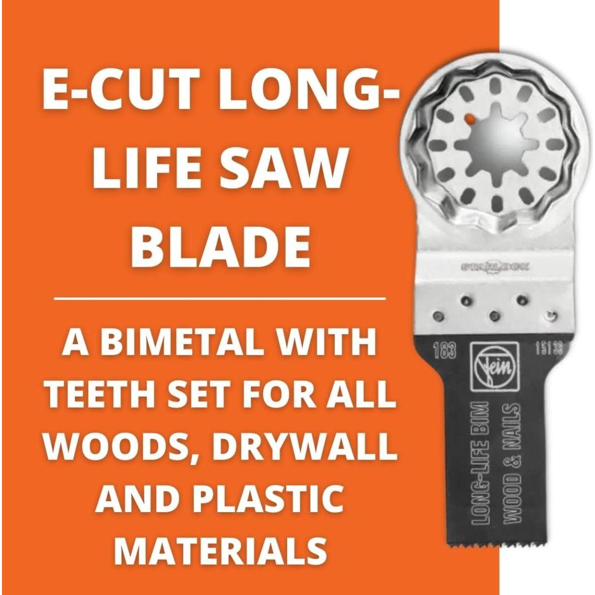Starlock E-Cut Long-Life Saw Blade - Precision Cutting for Wood, Drywall & Plastics, Bimetal with Teeth Set, Short, 3/4" Width, 1-3/8" Length, 3-Pack - 63502183270