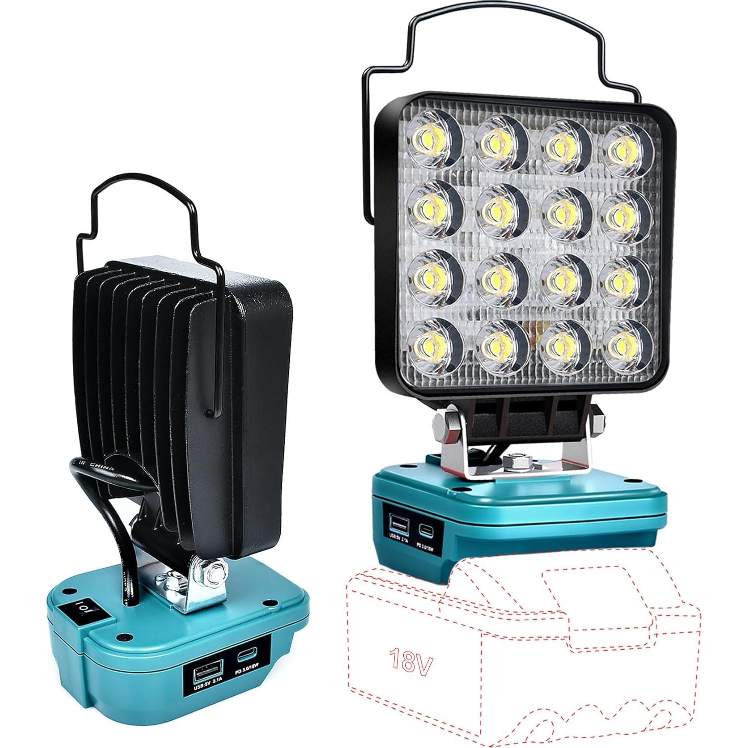 Luz de trabajo LED CdbestBm para Makita 18V 48W 3400LM