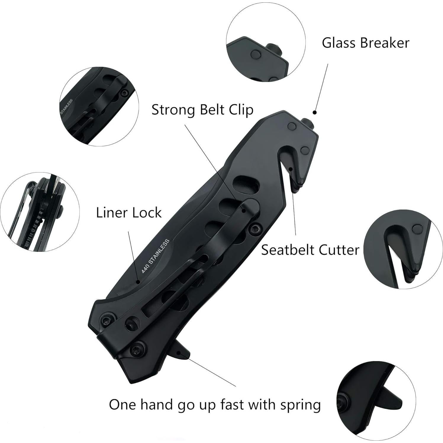 Cuchillo Táctico Plegable ALBATROSS FK003 6.5cm Negro