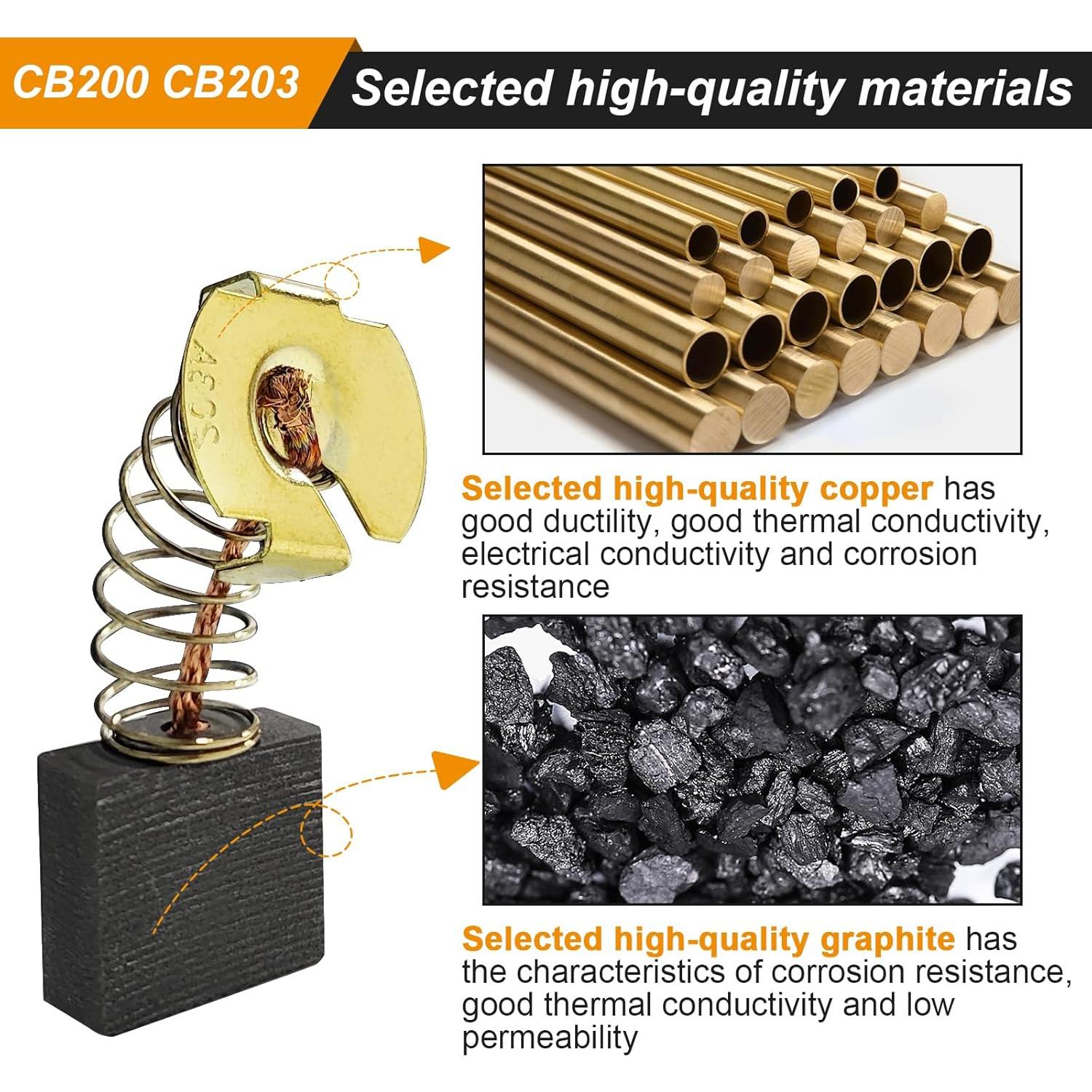 8 Piezas Cepillo de Carbono Popbee para Makita CB203