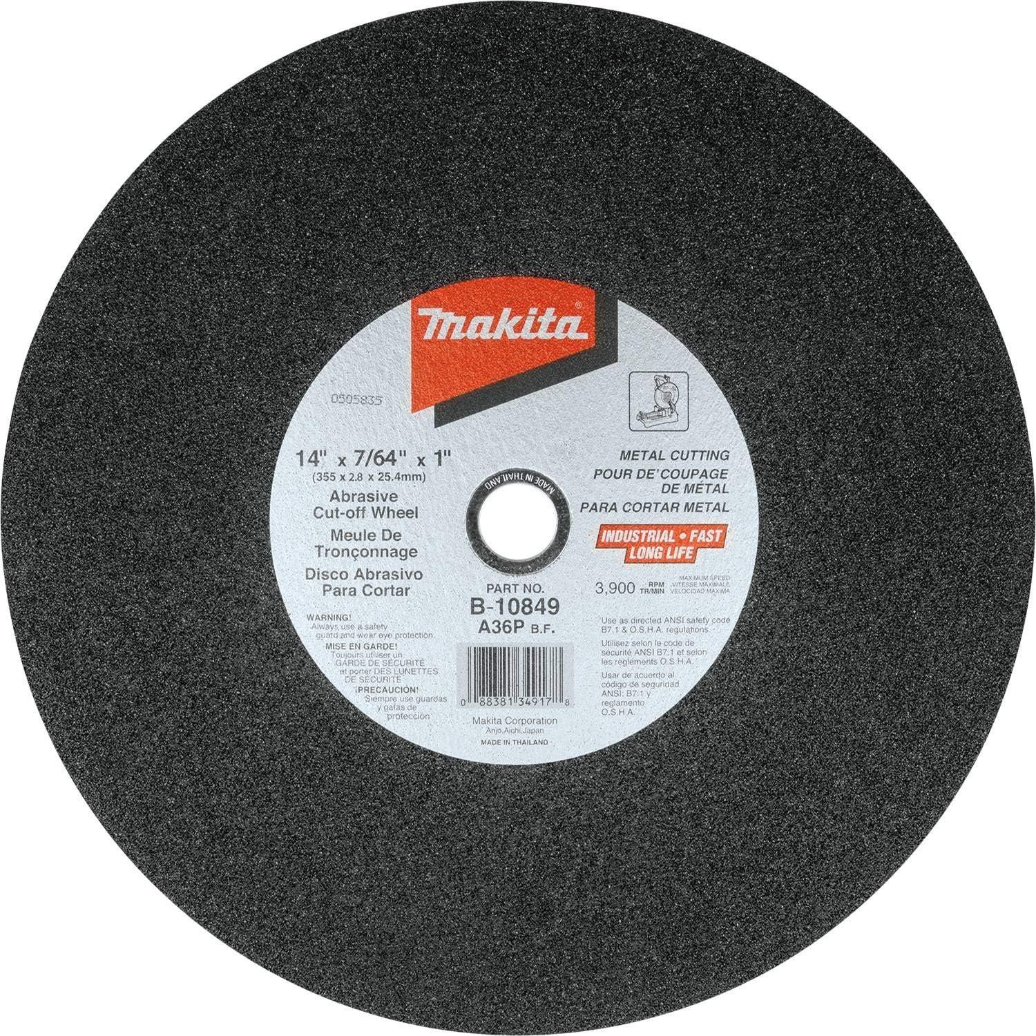 Disco de Corte Abrasivo Makita B-10849-5 14" 5 Piezas