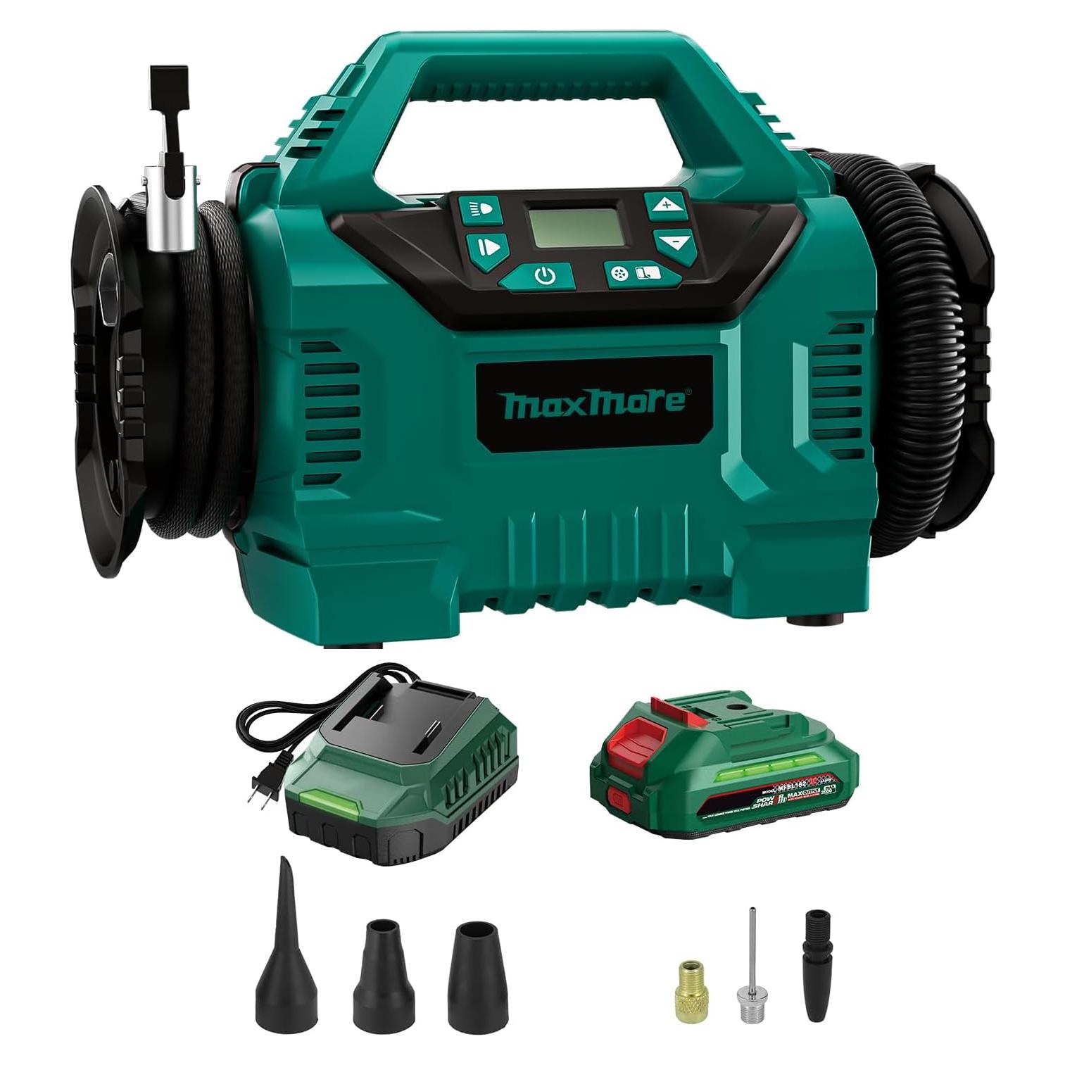 Inflador de Neumáticos MaxMore Inalámbrico 160 PSI 18V