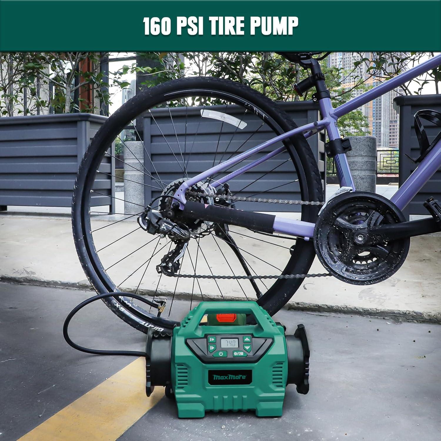 Inflador de Neumáticos MaxMore Inalámbrico 160 PSI 18V