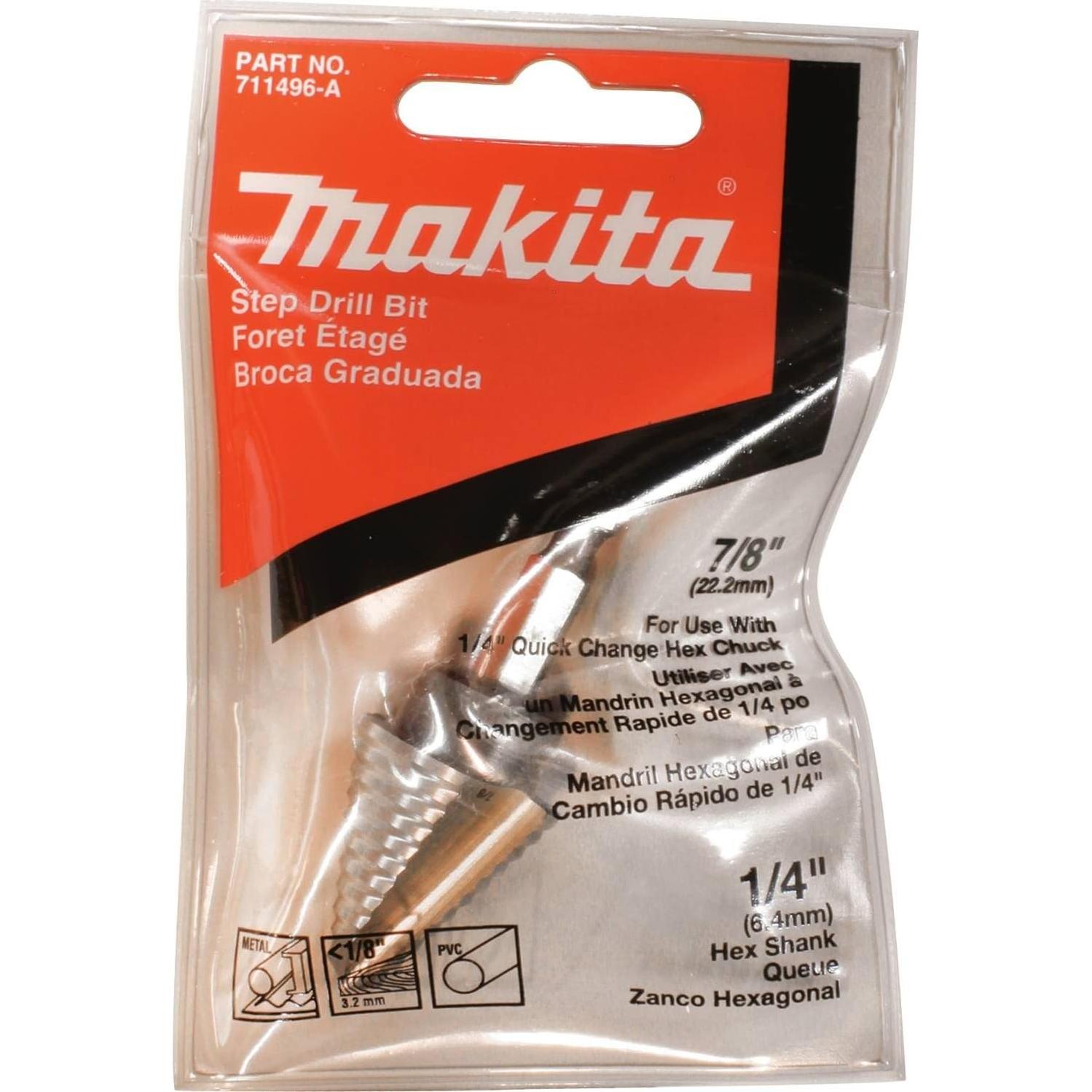 Broca Escalonada Makita 711496-A Acero 22 mm Hexagonal