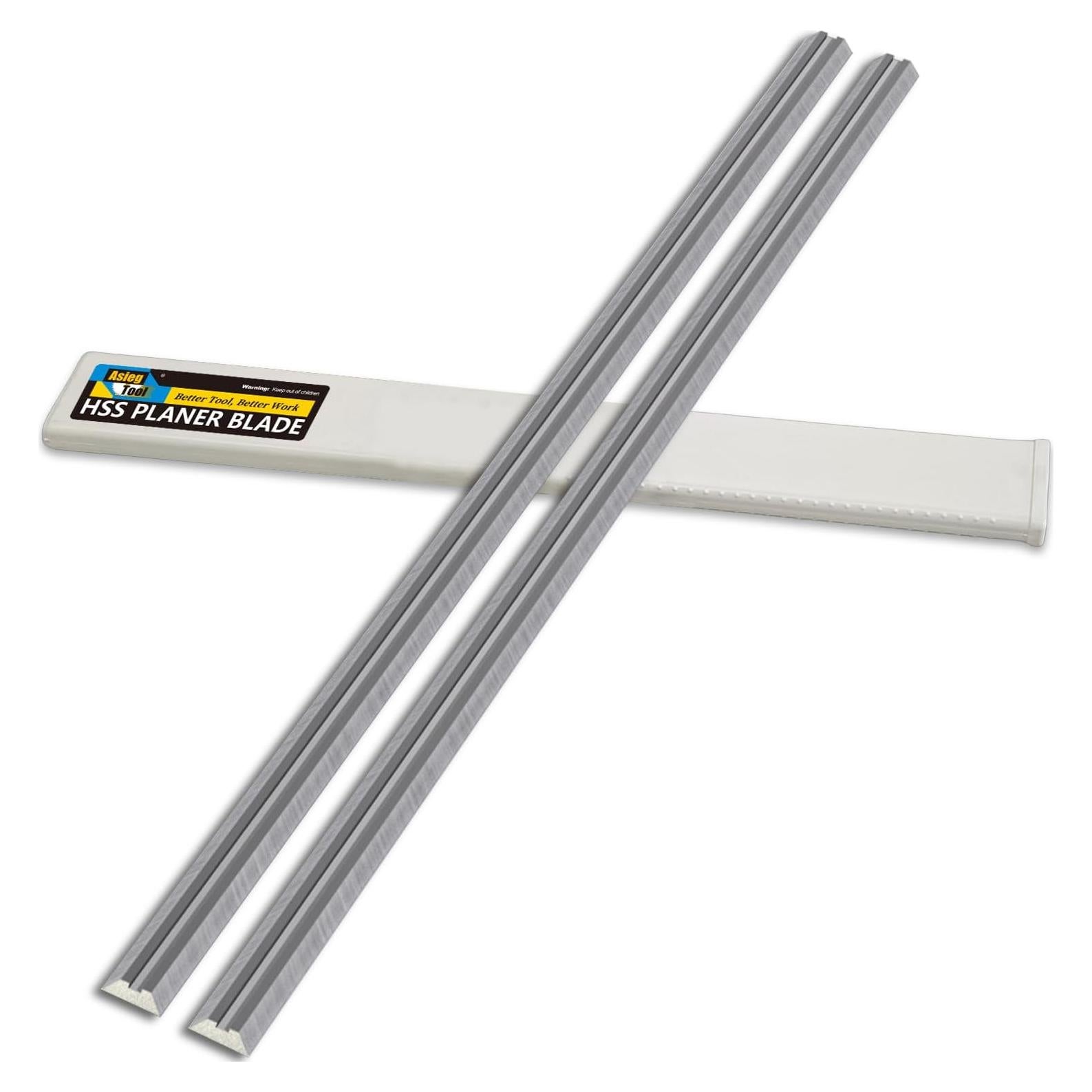 Cuchillas de Planer HSS Asieg Tool 306mm Doble Bisel - Juego de 2