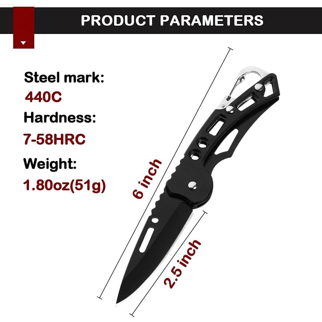 Cuchillo Plegable Hidoer 2 Pcs 6.35 cm Camping Supervivencia