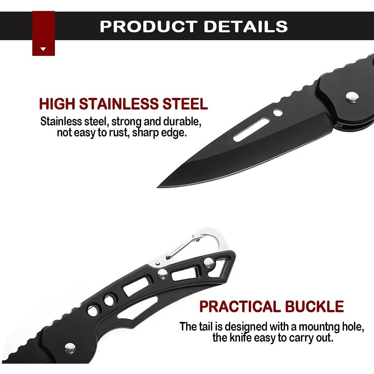 Cuchillo Plegable Hidoer 2 Pcs 6.35 cm Camping Supervivencia