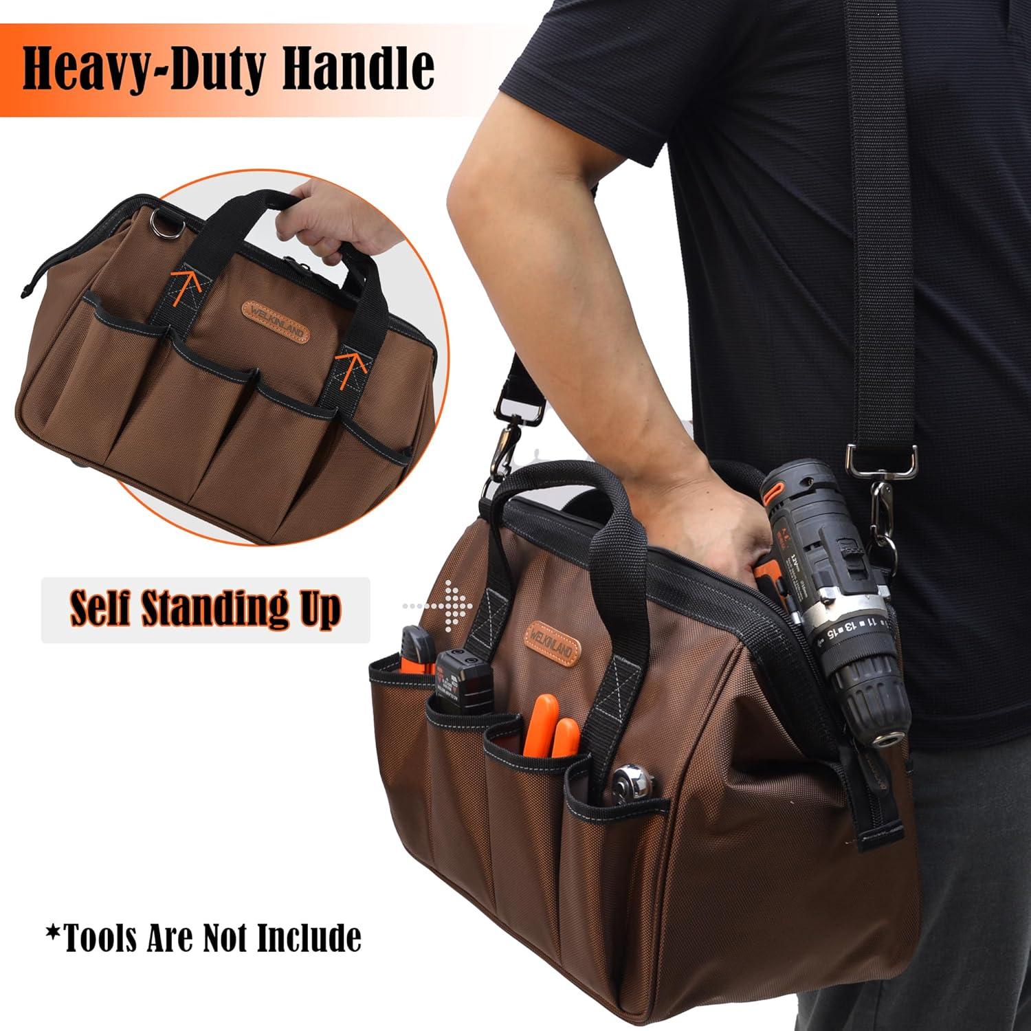 Bolsa de Herramientas WELKINLAND 17 Bolsillos 18L Marrón