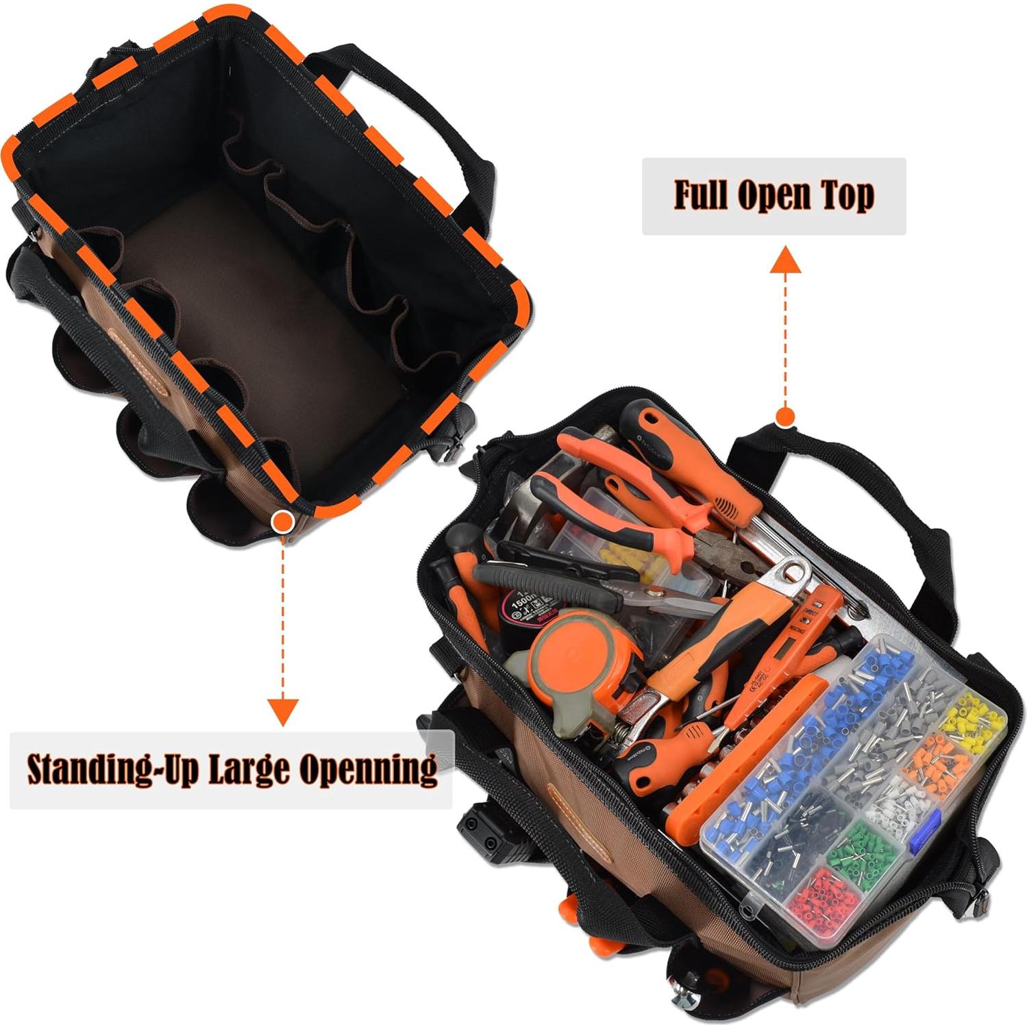Bolsa de Herramientas WELKINLAND 17 Bolsillos 18L Marrón