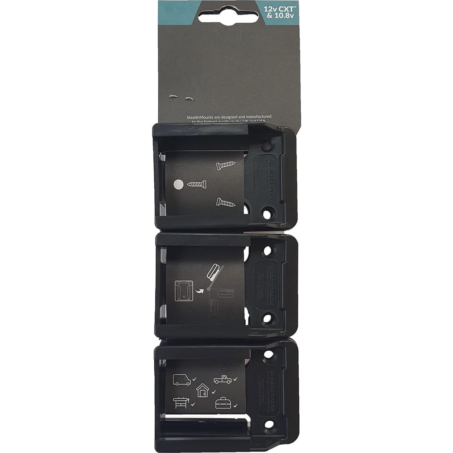 Soporte de Batería StealthMounts 12V CXT - 6 Paquete Negro