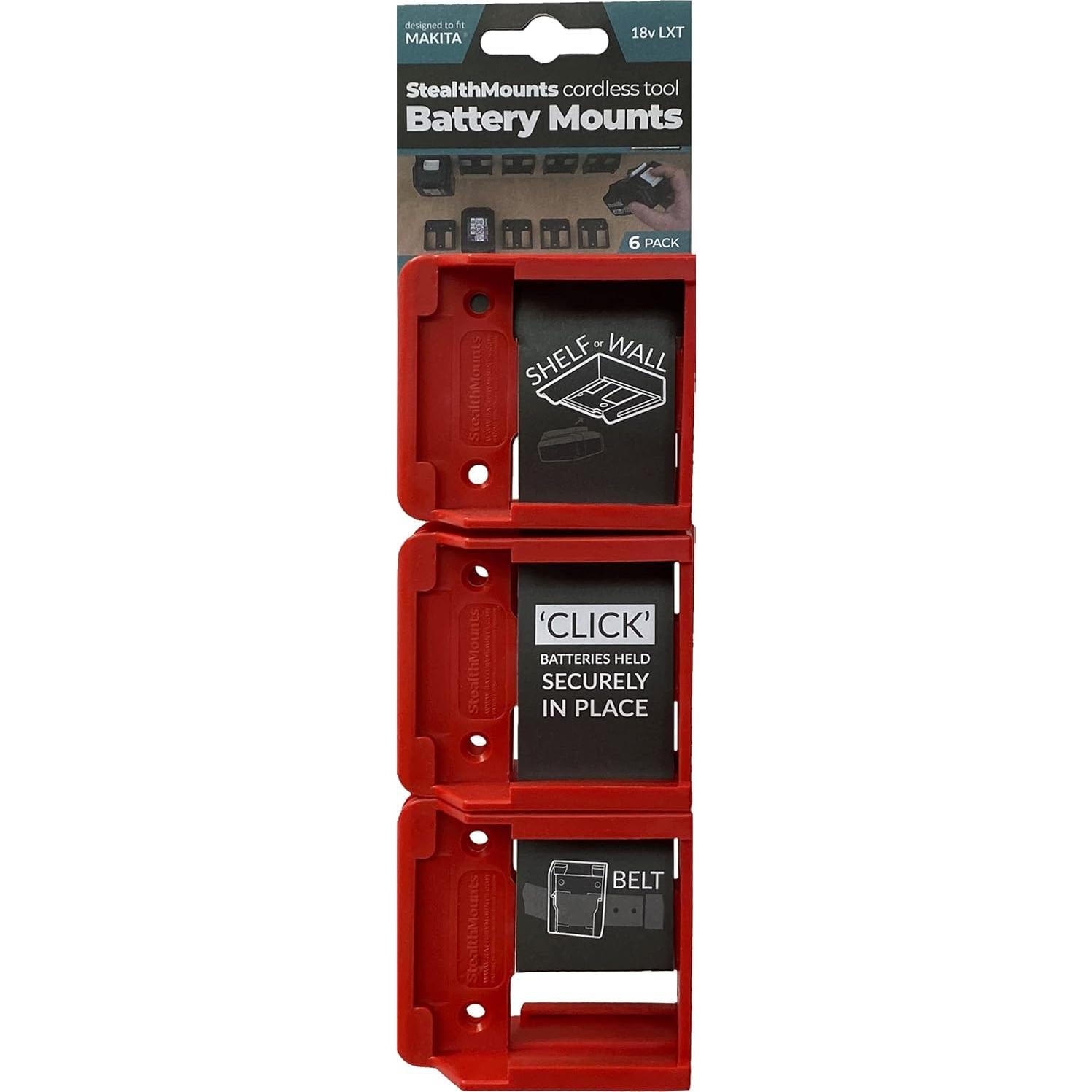 Soporte de Batería StealthMounts 6 Piezas Rojo 18V