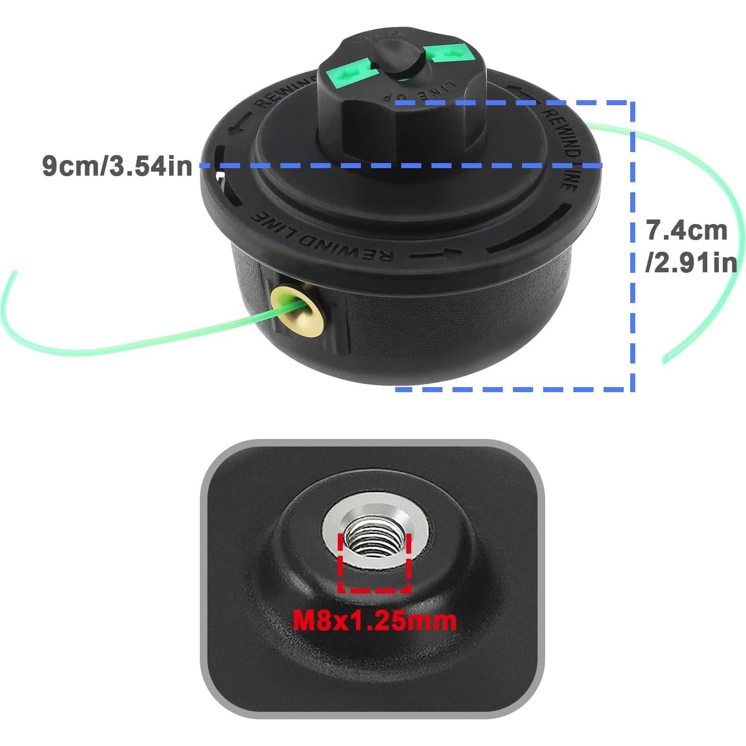 Cabezal de Desbrozadora Makita RST210 RST250 ER2650 9cm Doble Línea