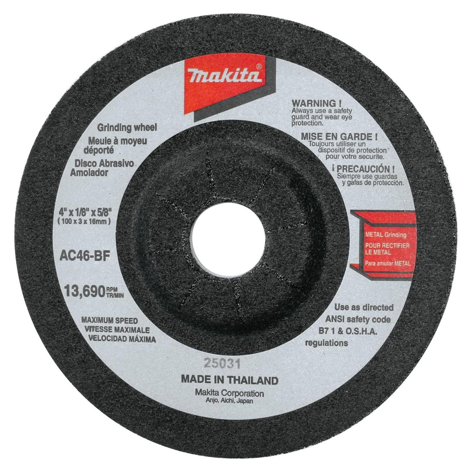 Ruedas de Esmeril Makita 741404-0BP 10 Piezas Grano 46