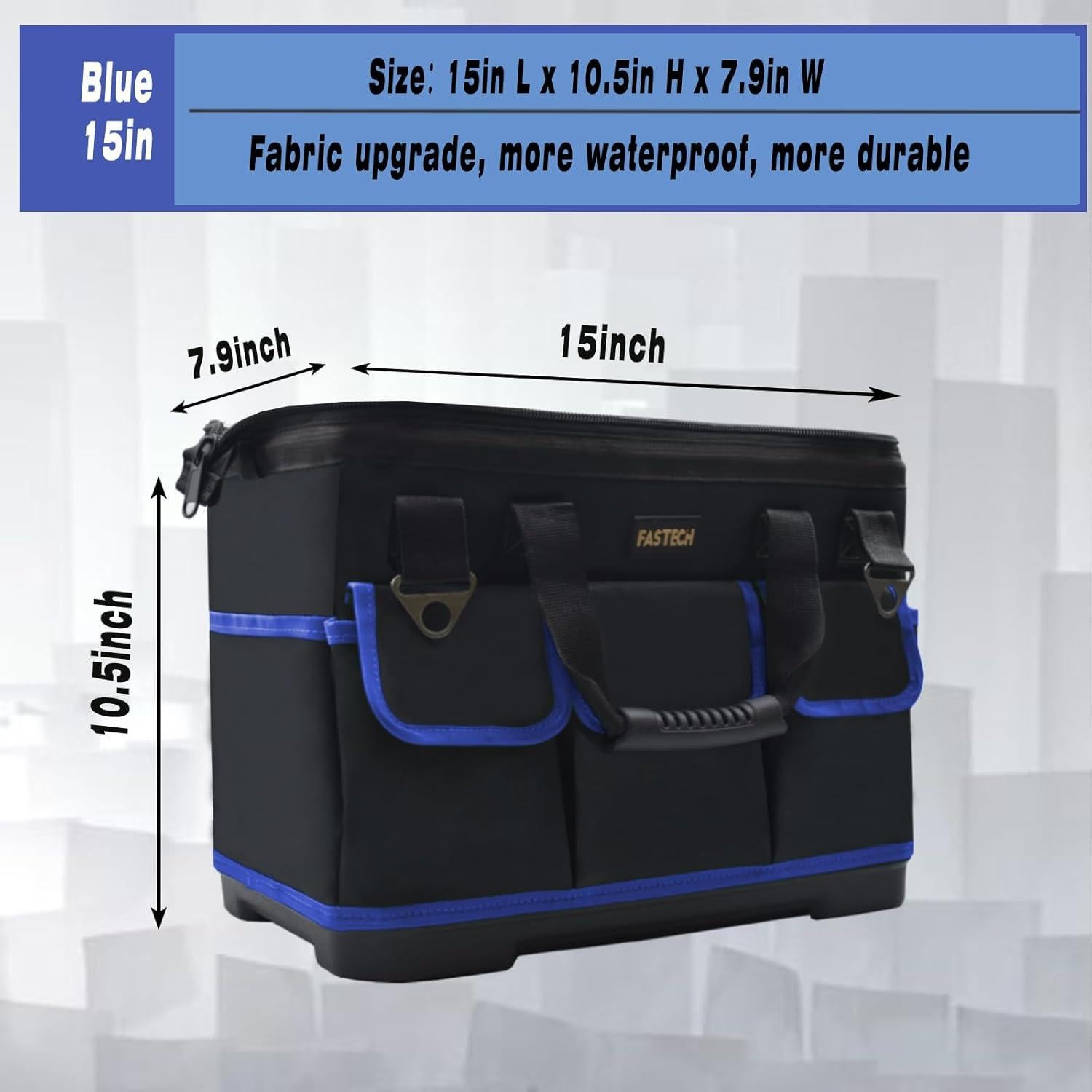 Bolsa de Herramientas Fastech 38x20x26cm Impermeable Azul