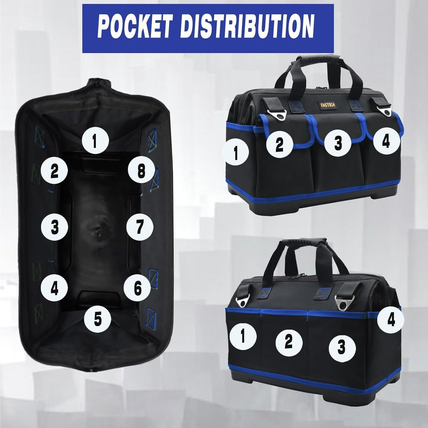 Bolsa de Herramientas Fastech 38x20x26cm Impermeable Azul
