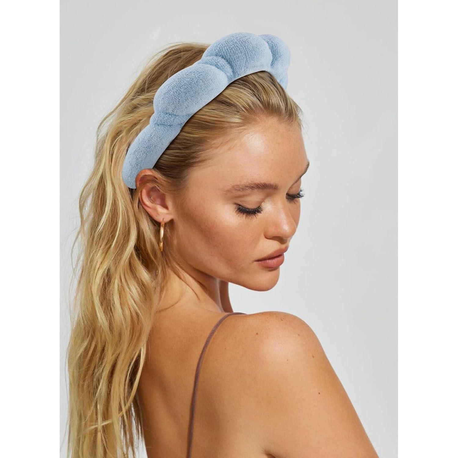 Set de 6 Diademas y Pulseras de Spa CUBACO Azul