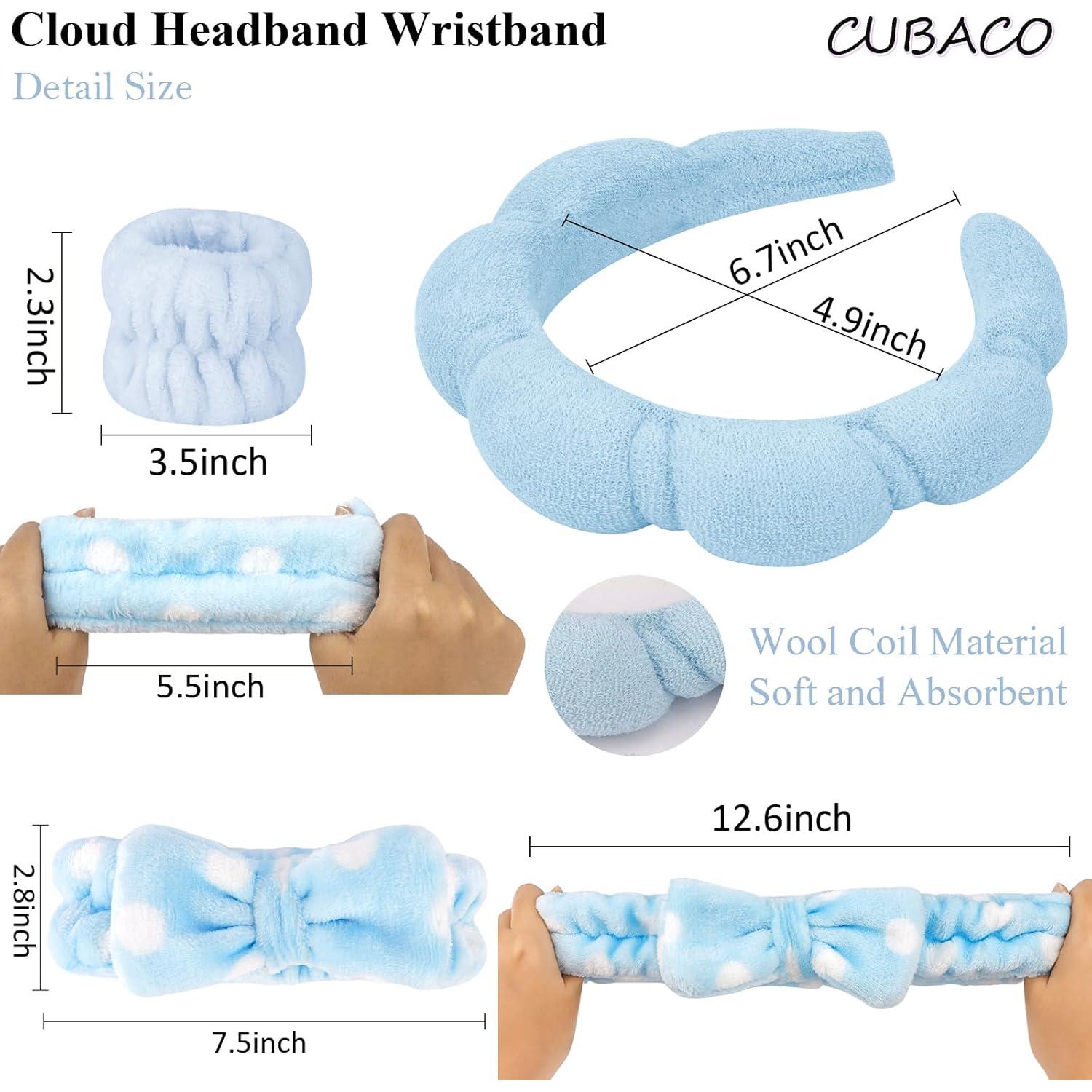 Set de 6 Diademas y Pulseras de Spa CUBACO Azul