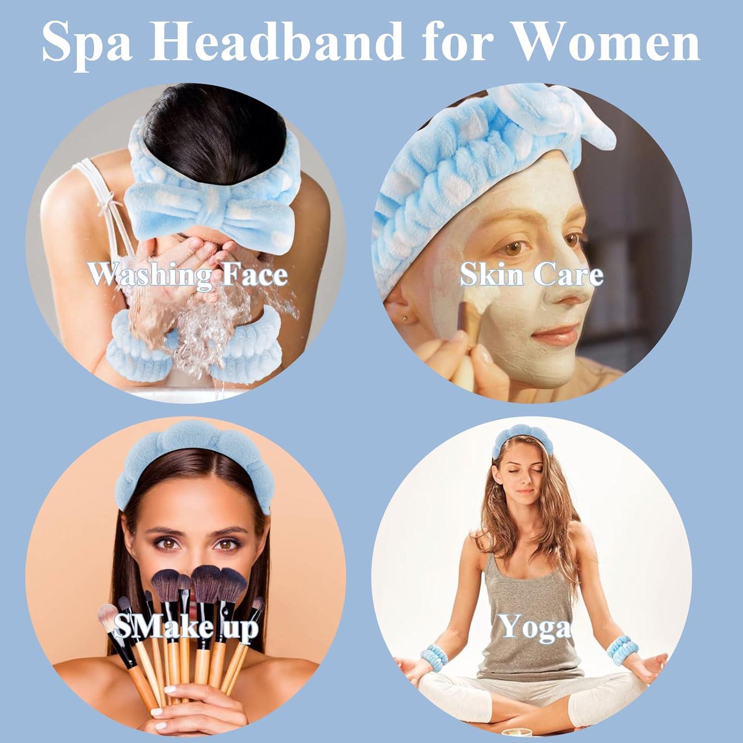 Set de 6 Diademas y Pulseras de Spa CUBACO Azul