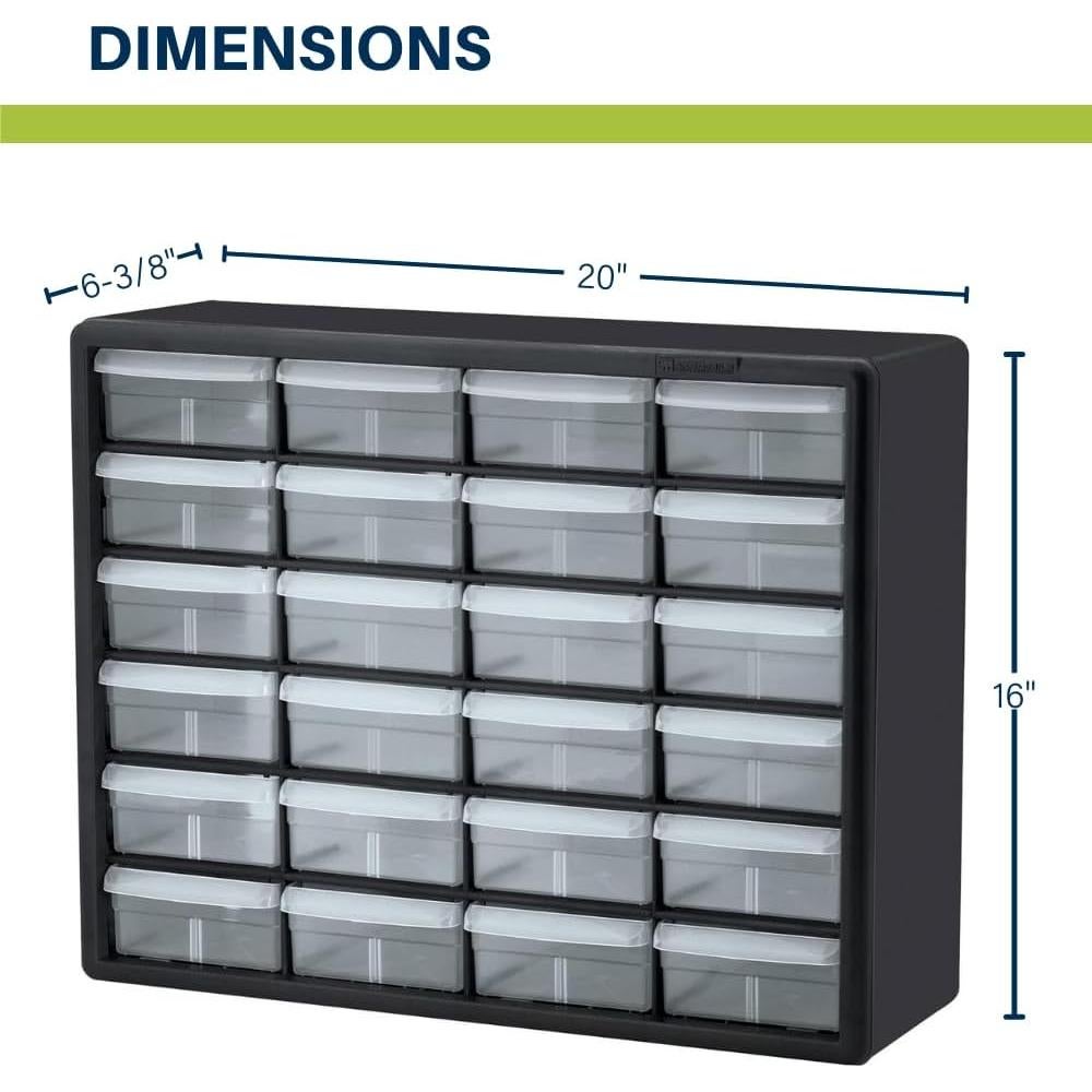 Gabinete de Almacenamiento Akro-Mils 24 Cajones Negro