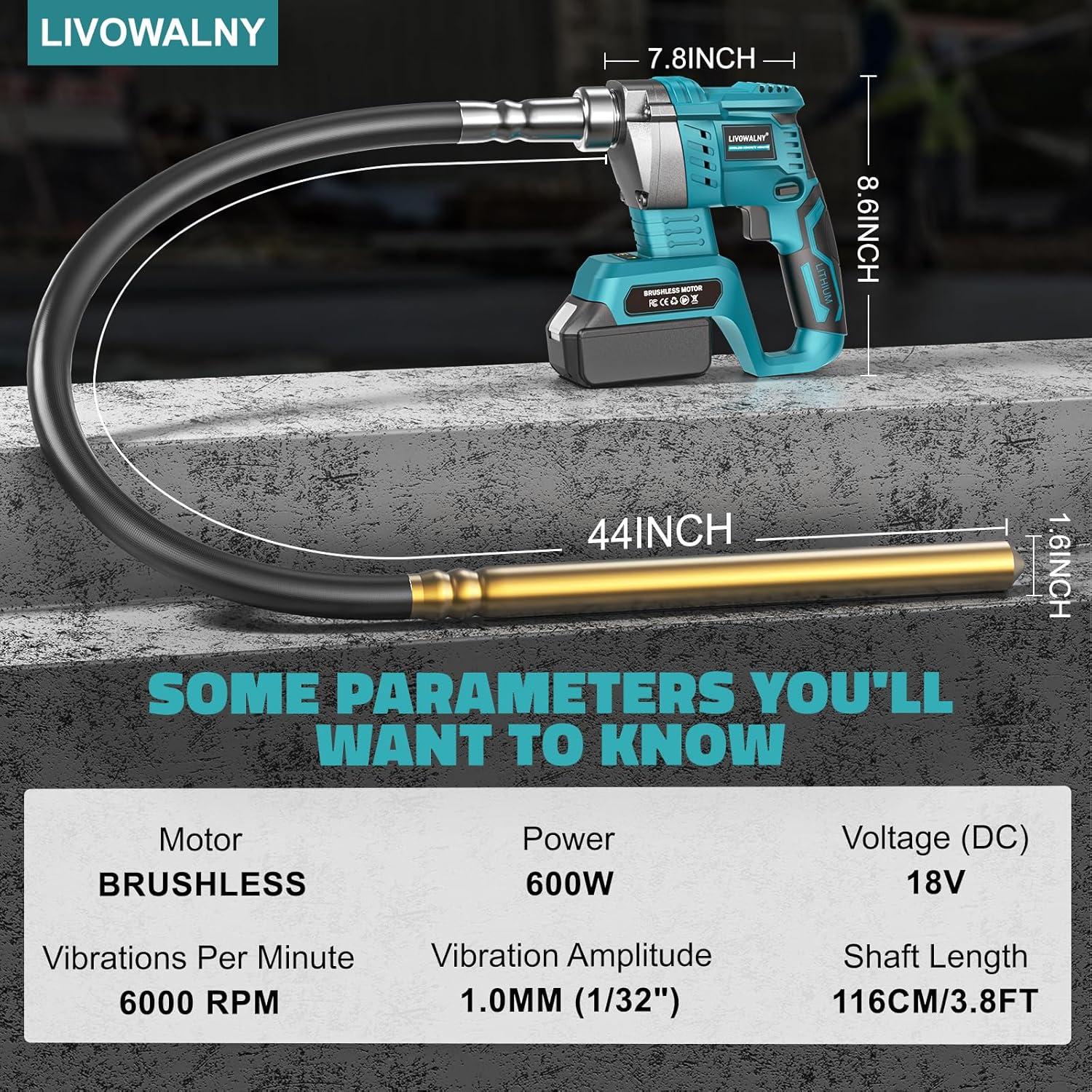 Vibrador de Concreto Makita 18V 600W 1.16m Inalámbrico