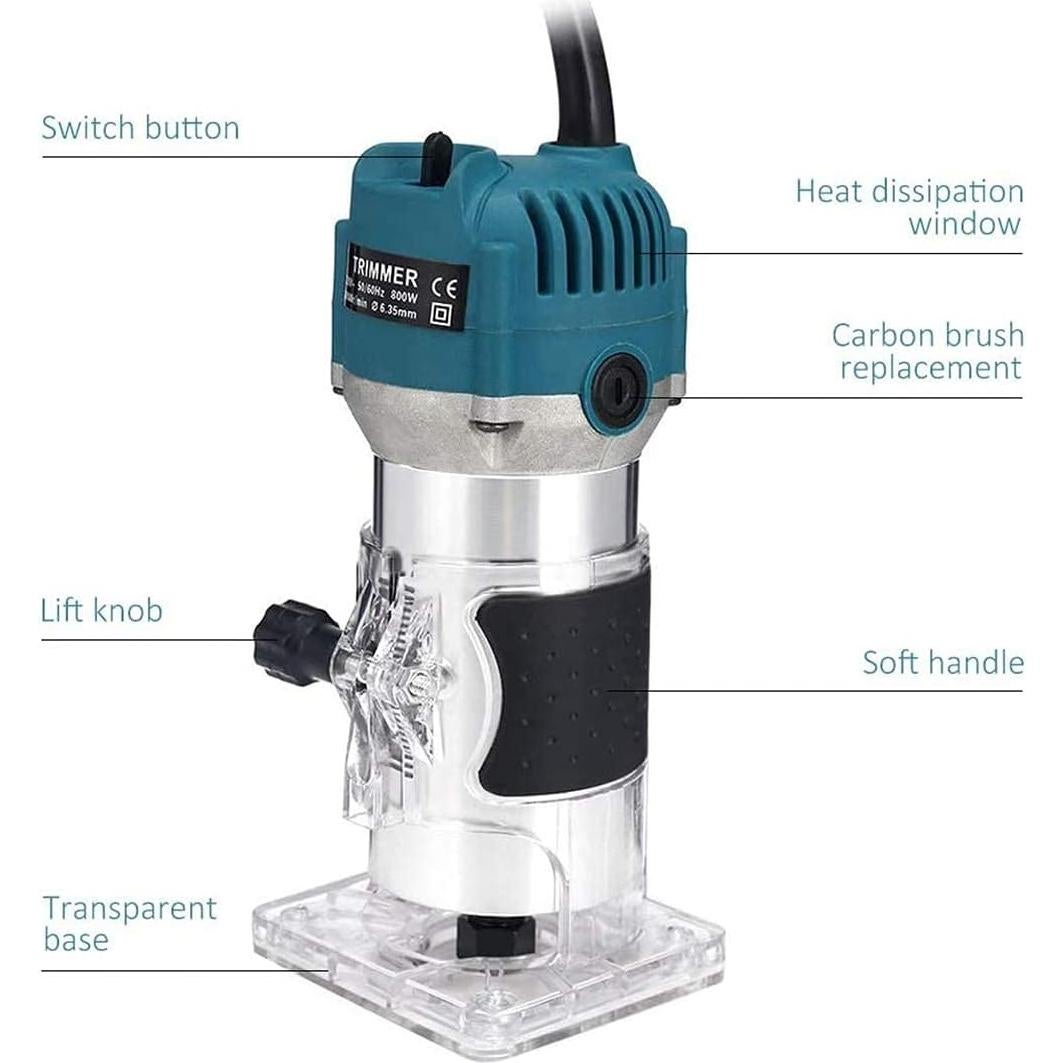 Fresadora Eléctrica AKYPACH 800W 30000RPM para Madera