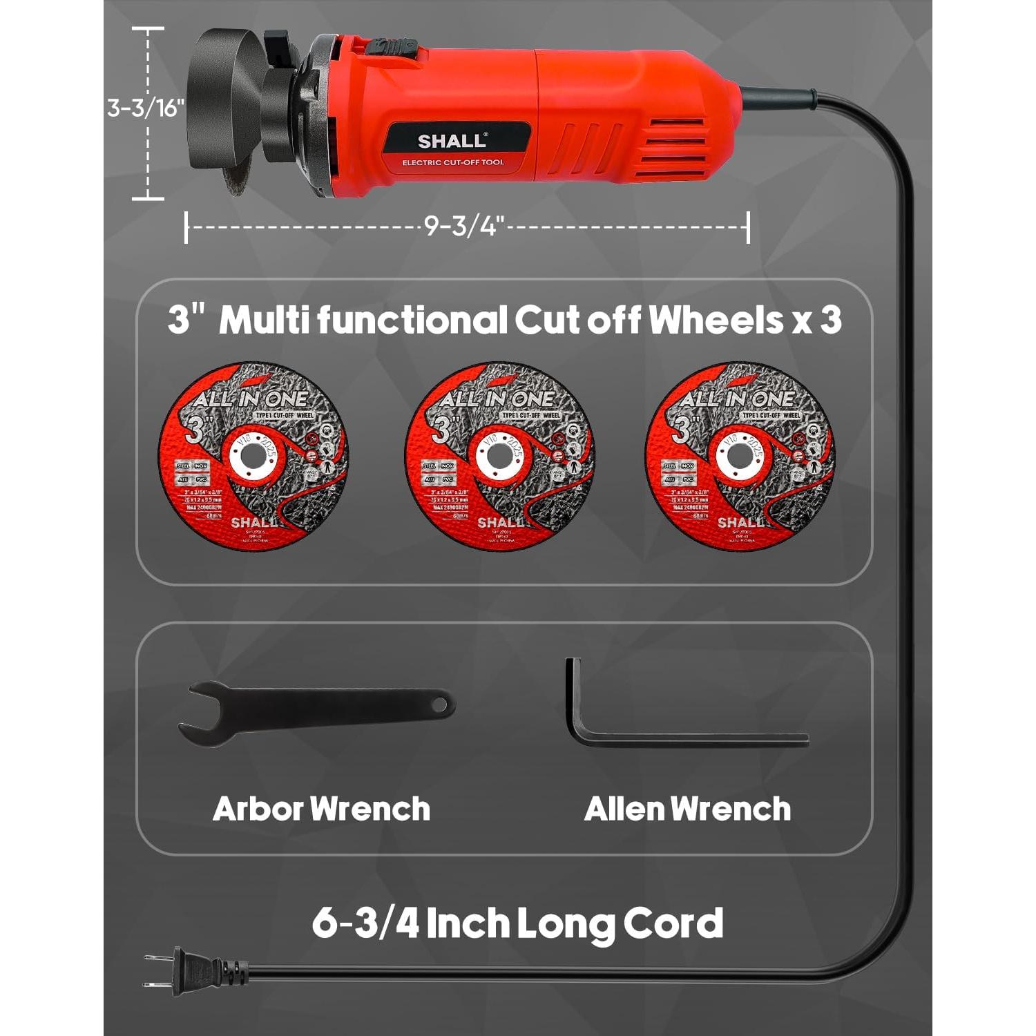 Cortadora Eléctrica SHALL 3" 400W 24000 RPM para Metal