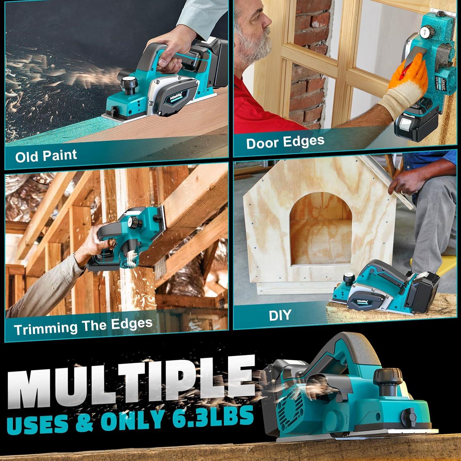 Planificador Eléctrico MtiolHig 82mm 15000 RPM para Makita