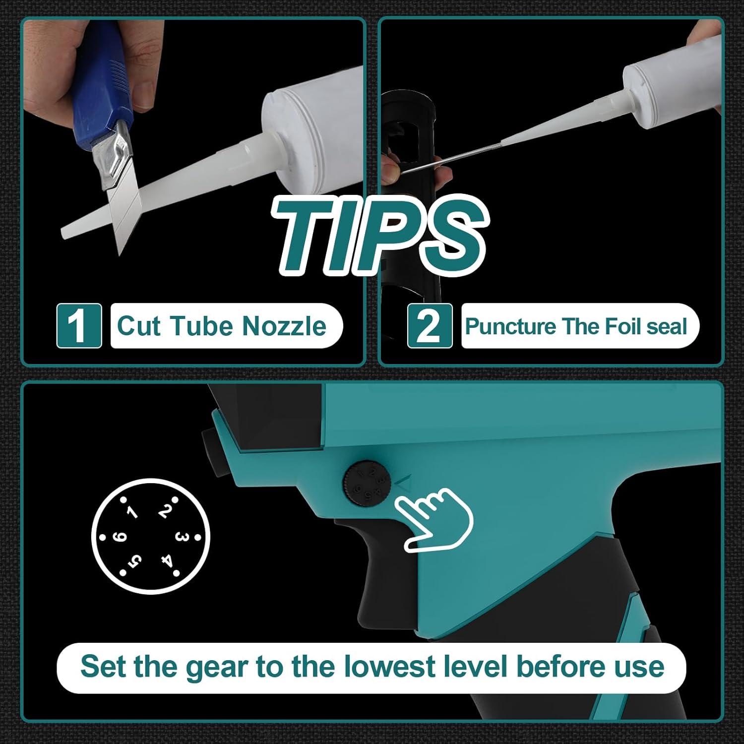 Pistola de Calafateo ONEMANA 20V Sin Goteo 300ml LED