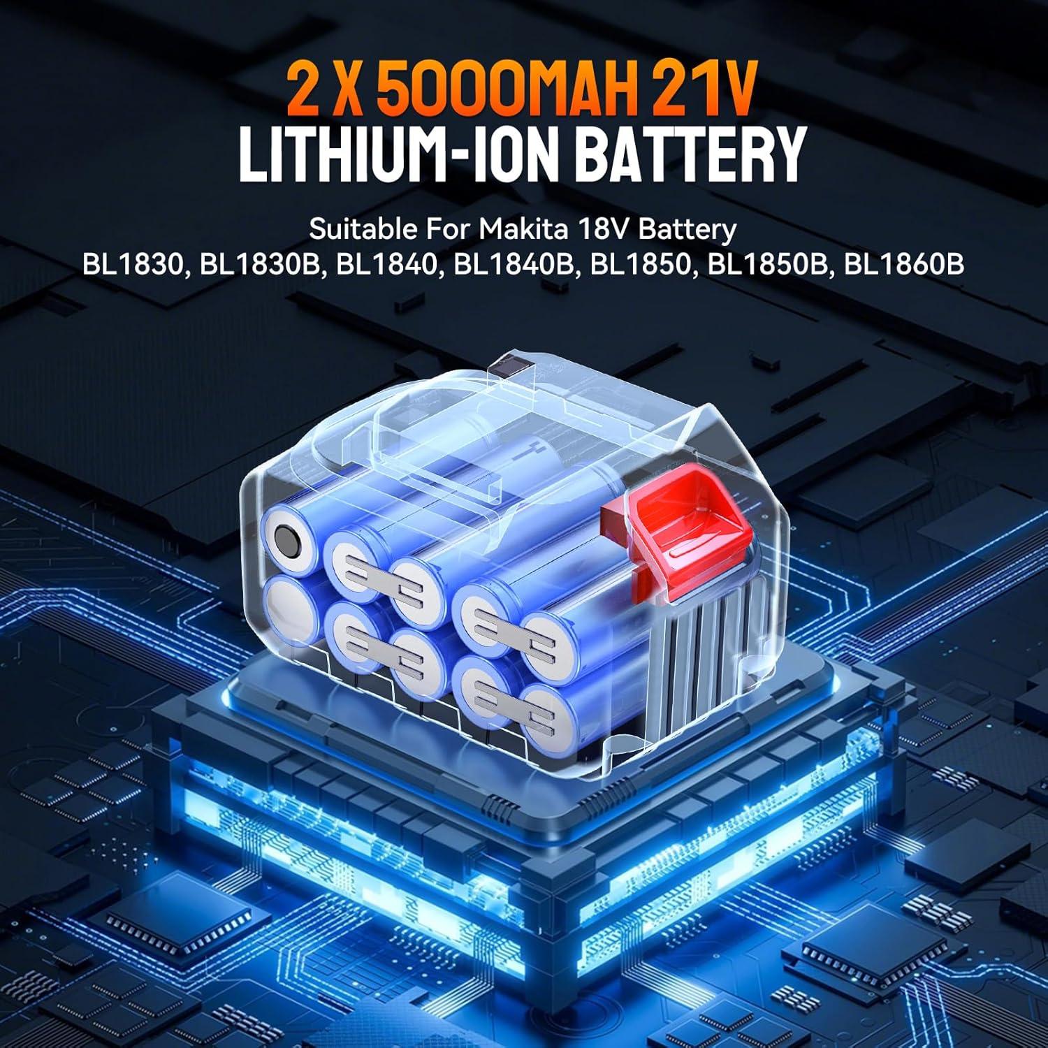 Pistola de Remaches Inalámbrica BDJHMP 21V 5.0Ah Automática